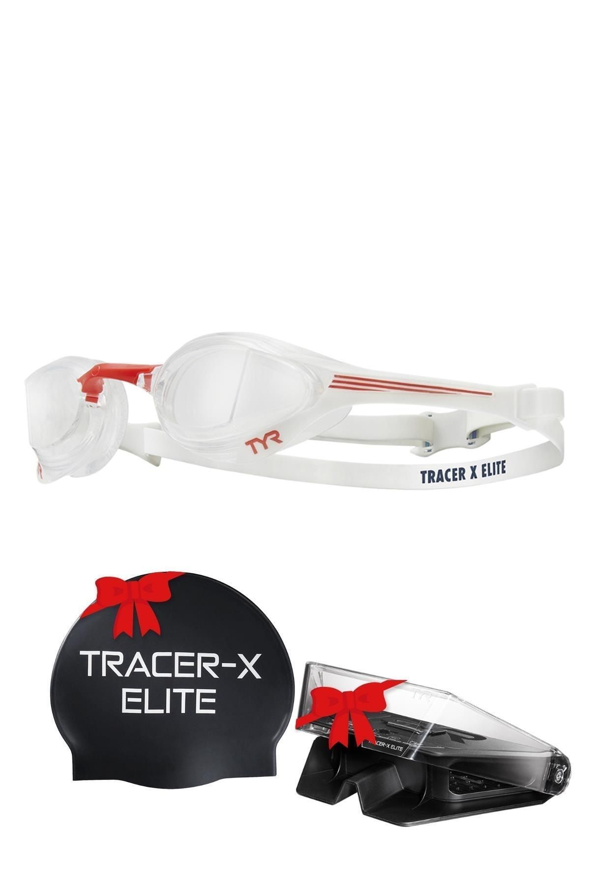 TYR Sport TYR Tracer-X Elite Kırmızı/Lacivert Yüzücü Gözlüğü, Antrenman Gözlük