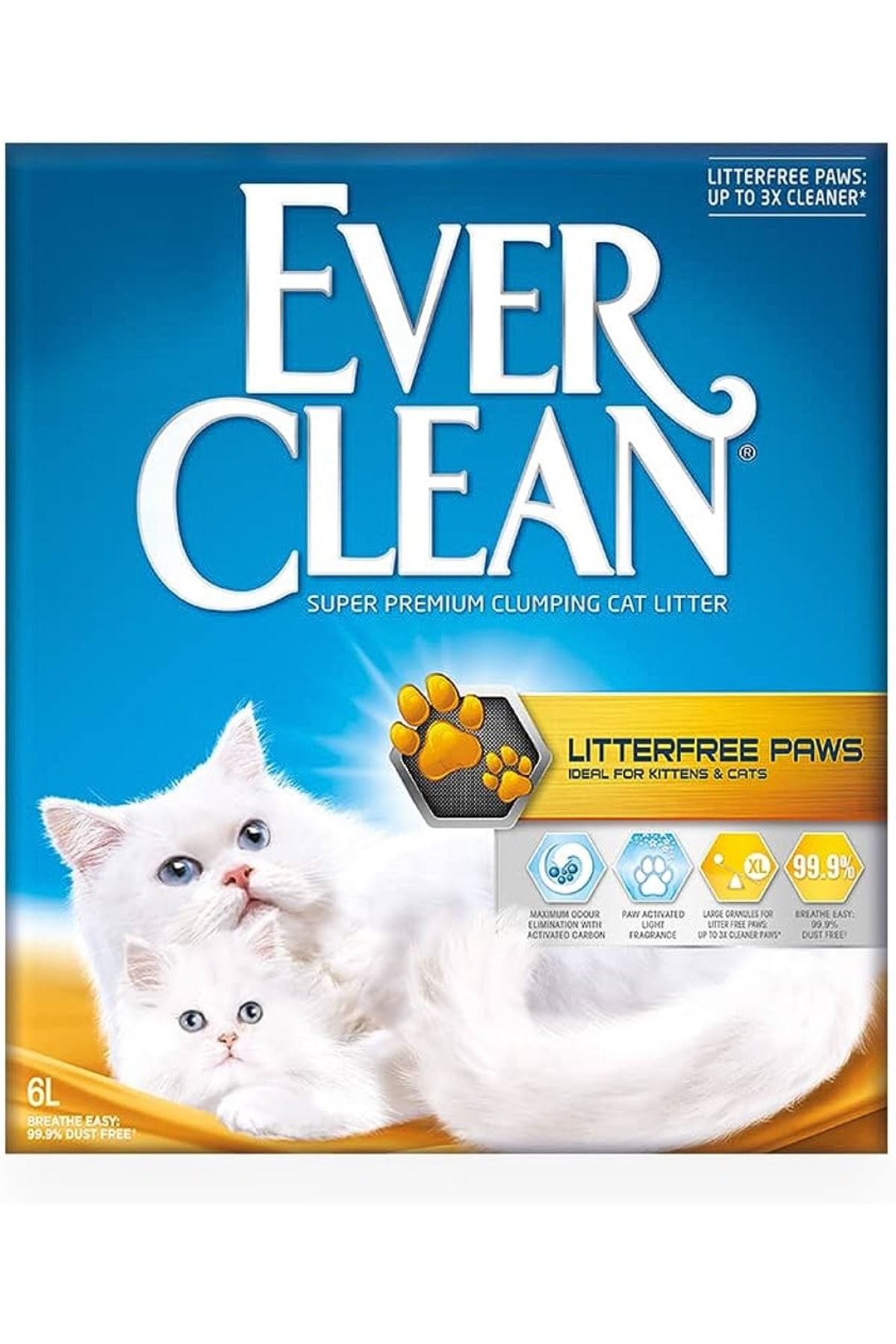Ever Clean Litterfree Paws Patilere Yapışmayan Topaklanan Kedi Kumu 6 Lt