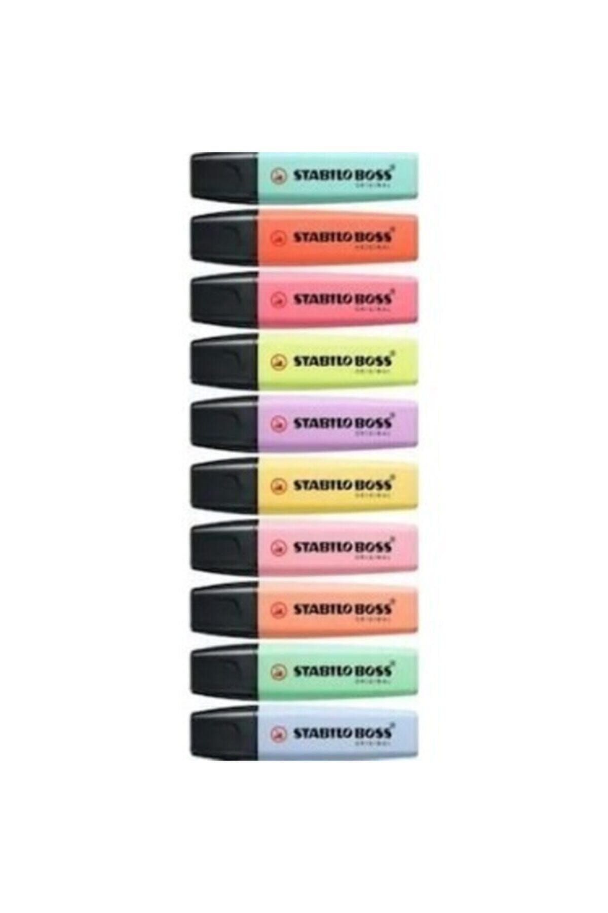 Stabilo Boss Fosforlu Işaretleme Kalemi Pastel Renkler 10'lu Set