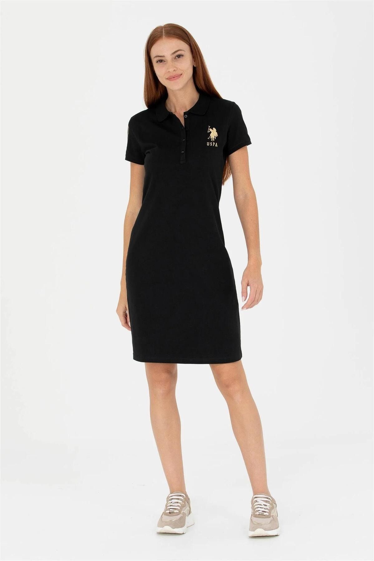 U.S. Polo Assn. Kadın Siyah Örme Elbise