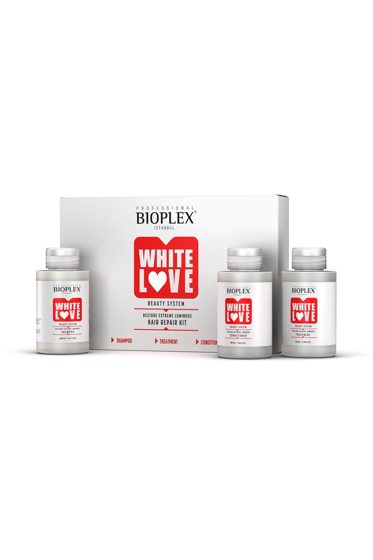 Bioplex White Love Keratin Saç Bakım Seti - Brezilya Fönü Kalıcı Düzleştirme Botoks Keratin Bakım Seti