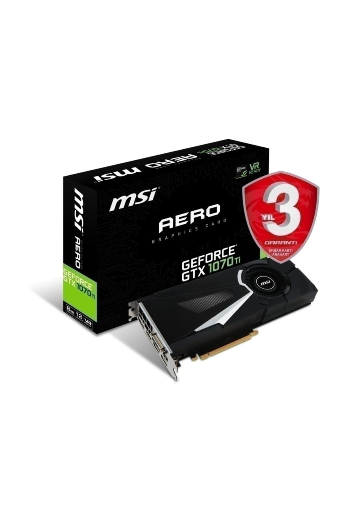 MSI GeForce GTX 1070 Ti AERO 8G GTX1070 8GB GDDR5 256B (1XDVI 1XHDMI 3XDP) Ekran Kartı