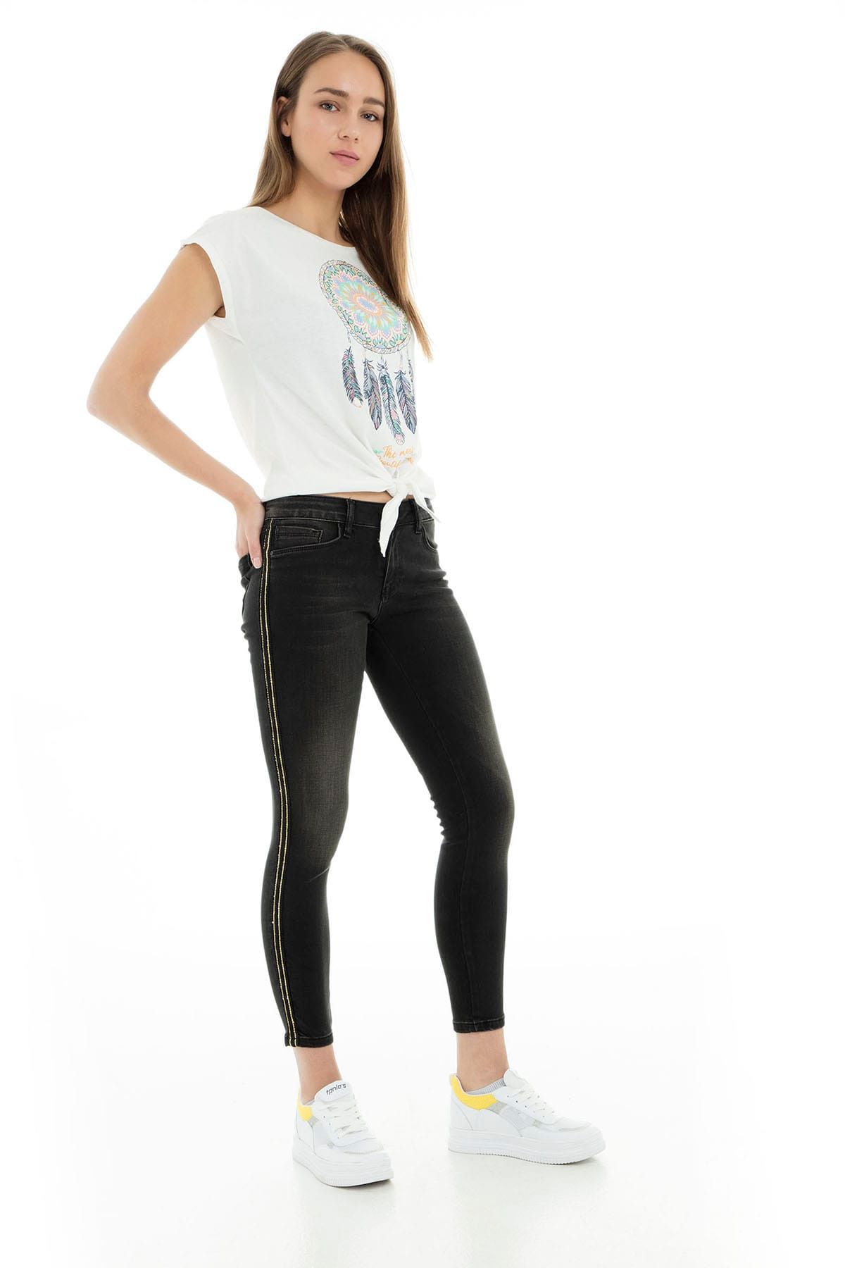 Five Pocket Kadın Siyah Jeans - 8519F2172Sandra