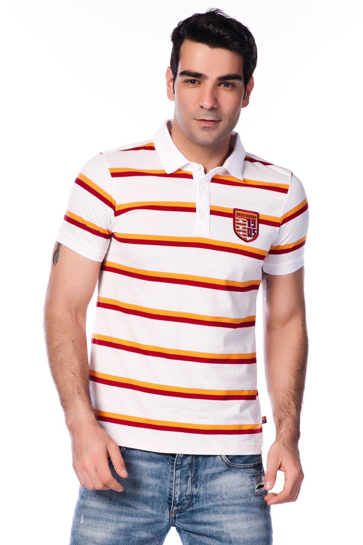 Galatasaray Galatasaray Erkek Çizgili Polo Yaka T-shirt - Y023-E40220  