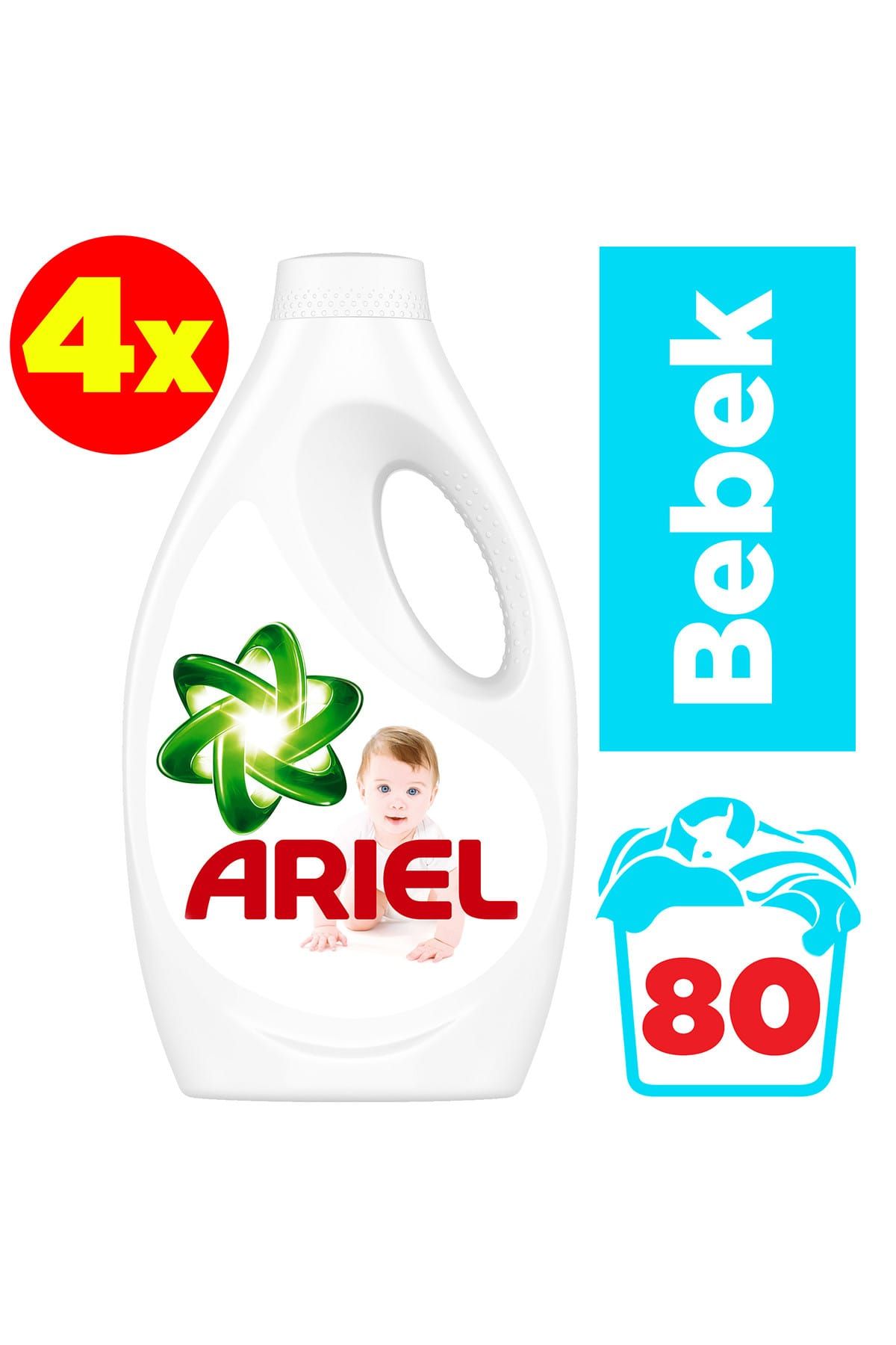 Ariel Baby Sıvı Çamaşır Deterjanı Bebekler İçin 4 x 20 Yıkama (80 Yıkama)