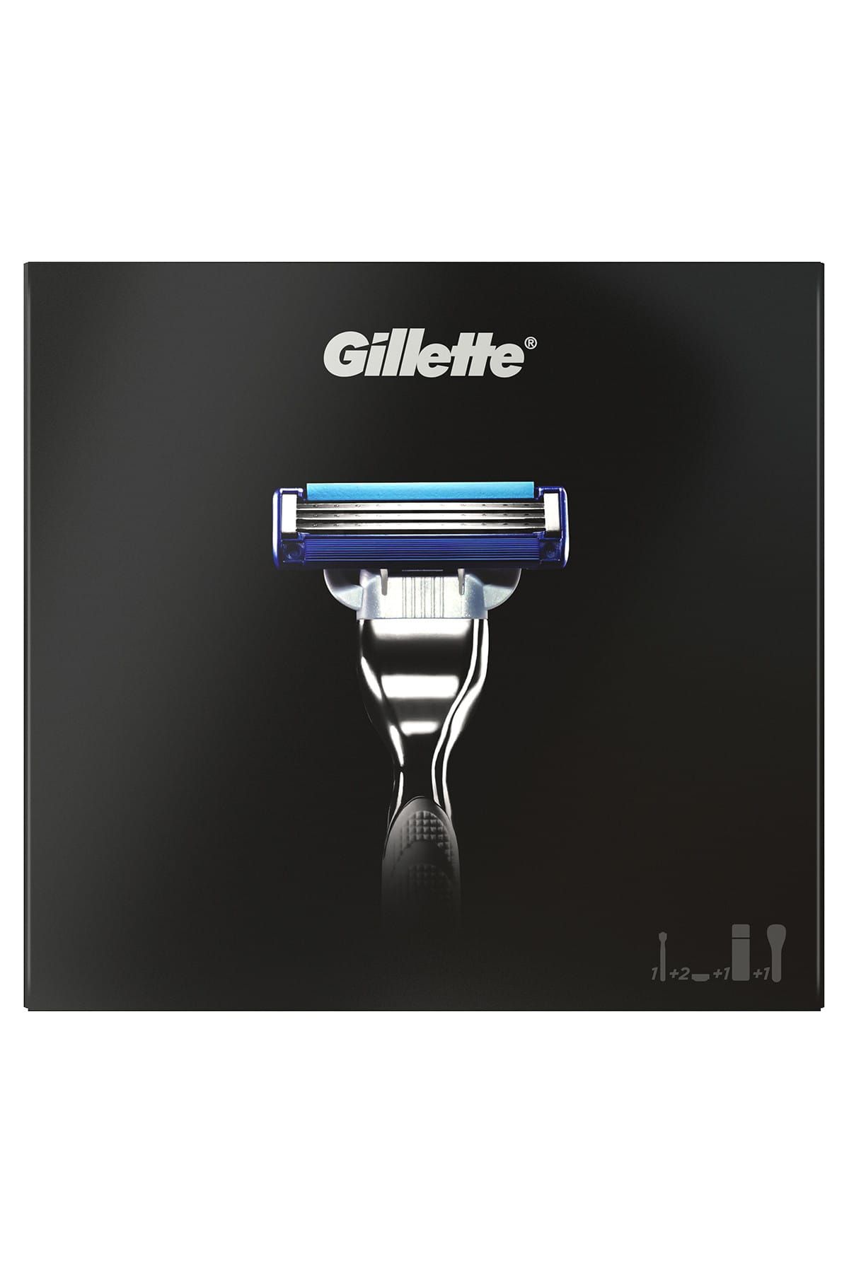 Gillette Mach3Turbo Tıraş Makinesi + 2'Li Tıraş Bıçağı + 75 ml Tıraş Jeli (Seyahat Kabı)