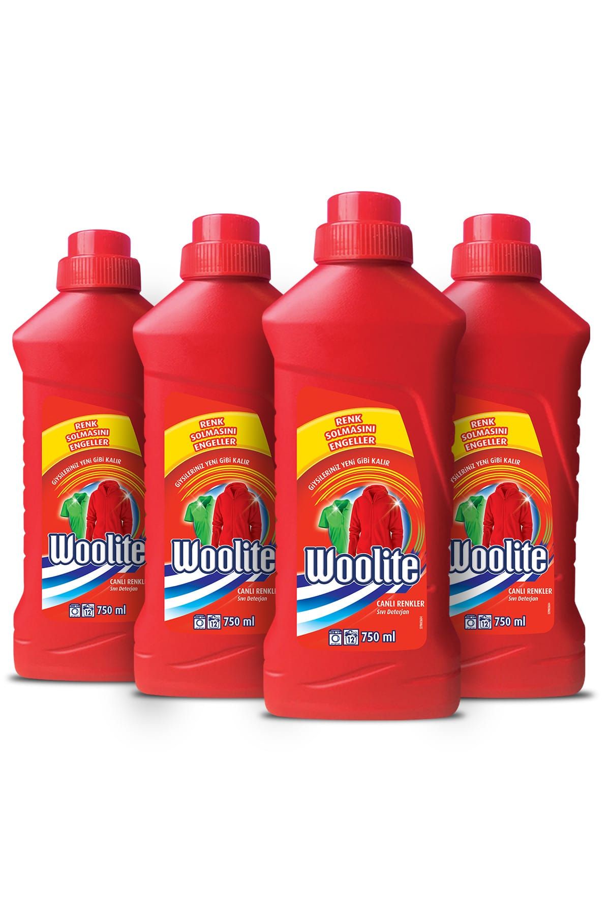Woolite Canlı Renkler 4x750 ml Sıvı Çamaşır Deterjanı