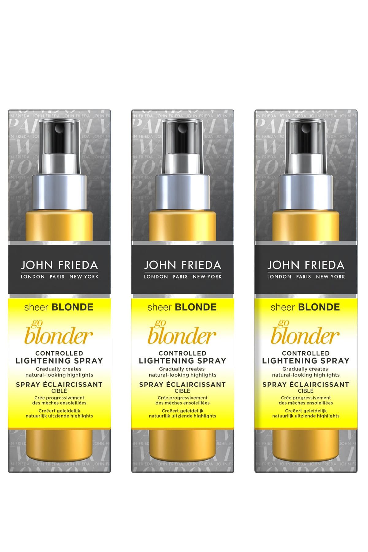 John Frieda Sarı Saçlar İçin Renk Açıcı Sprey - Go Blonder Controlled Lightening Spray 100ml x 3  5037156159233.