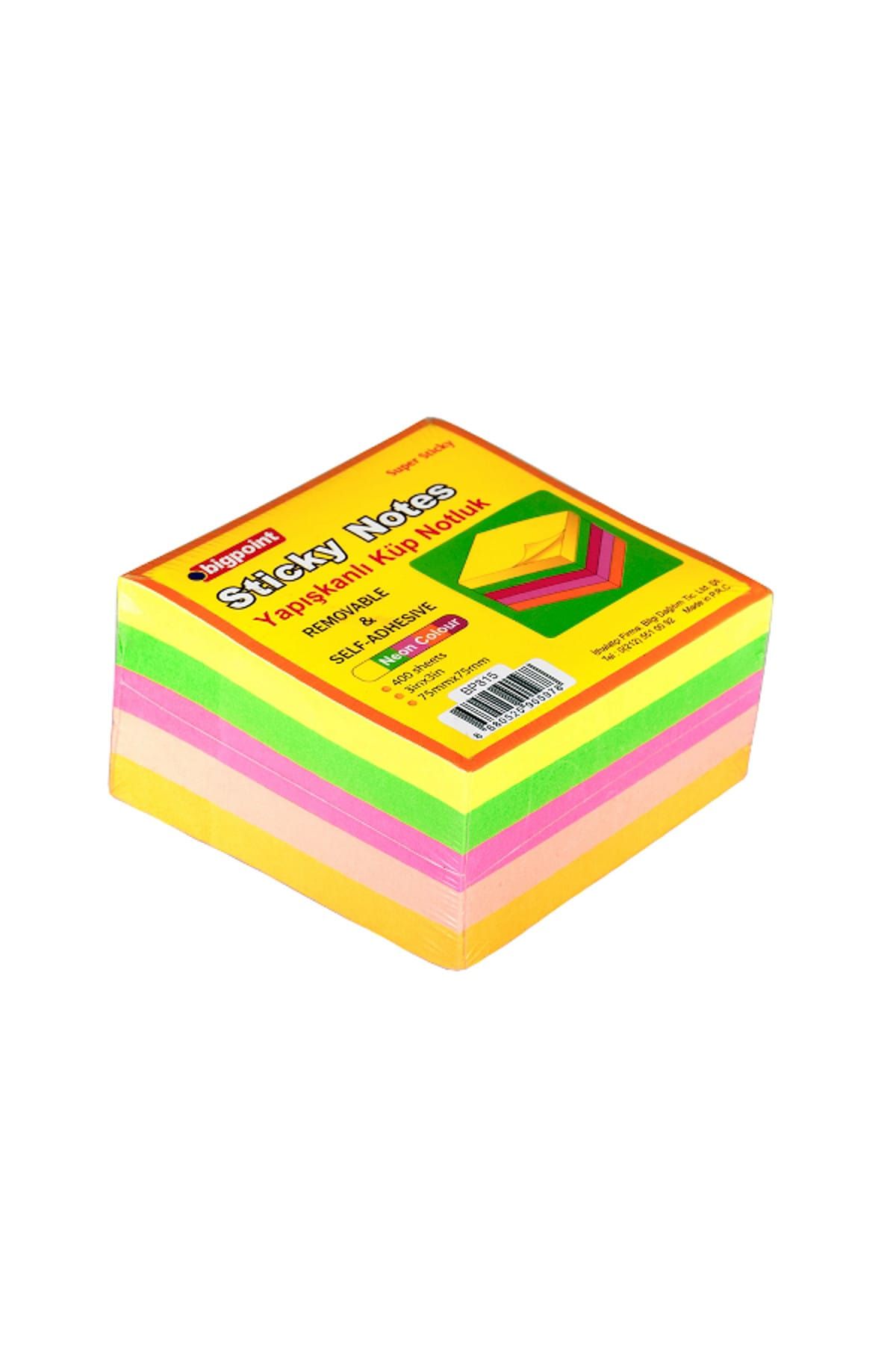 Bigpoint Yapışkanlı Not Kağıdı Super Sticky Küp 5 Renk 400 Yaprak