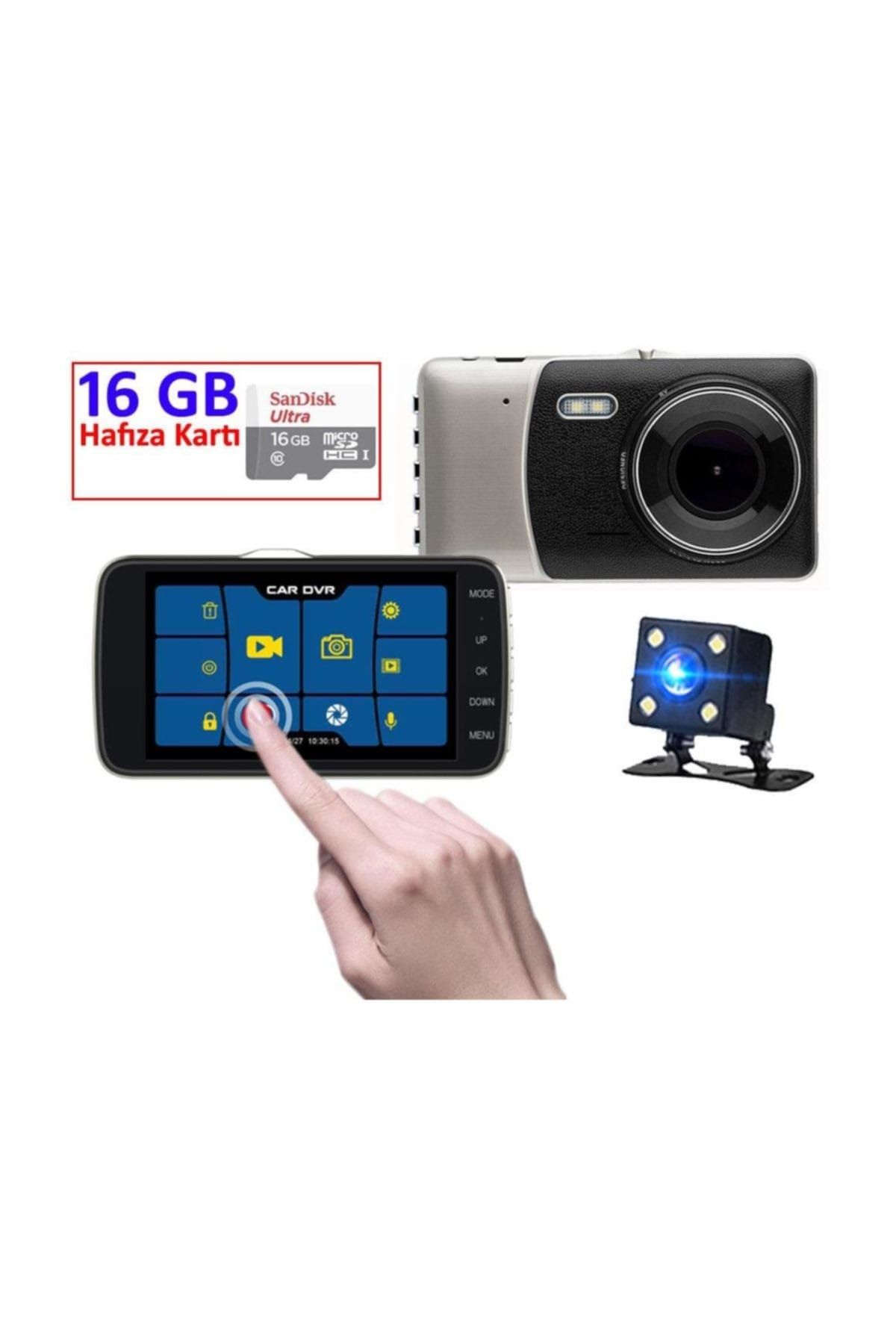 Novatek T90+16 GB Hafıza Kartı Dokunmatik Ekran Araç Kamerası