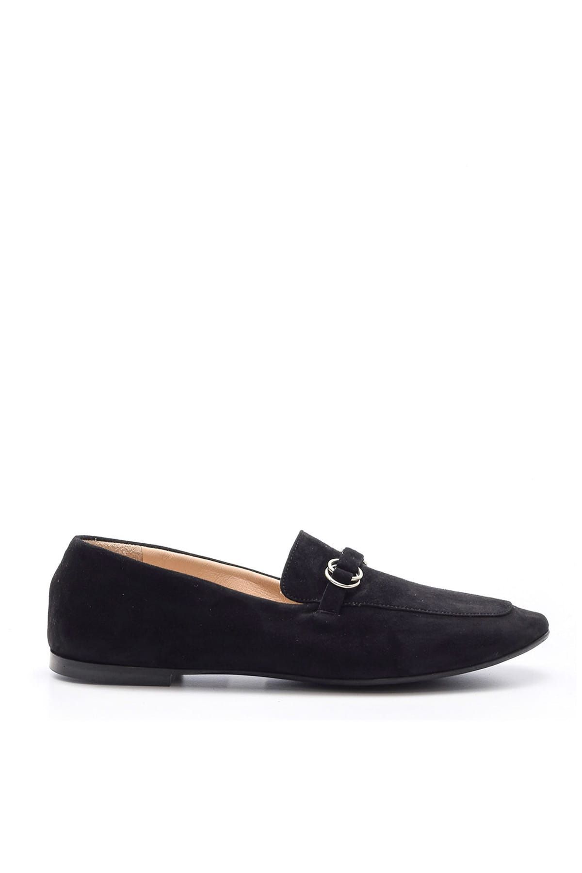 Derimod Hakiki Deri Siyah Kadın Loafer Ayakkabı