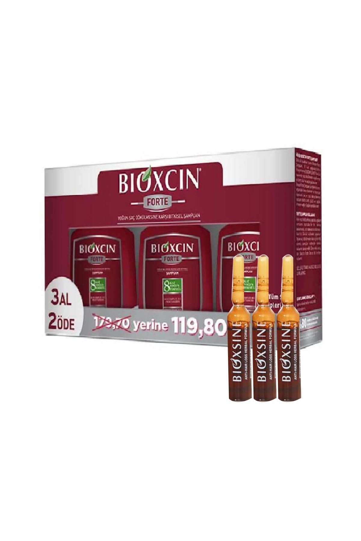 Bioxcin Tüm Saç Tipleri için Dökülme Karşıtı Şampuan 3 x 300 ml + 3 Adet Serum 8697432096097