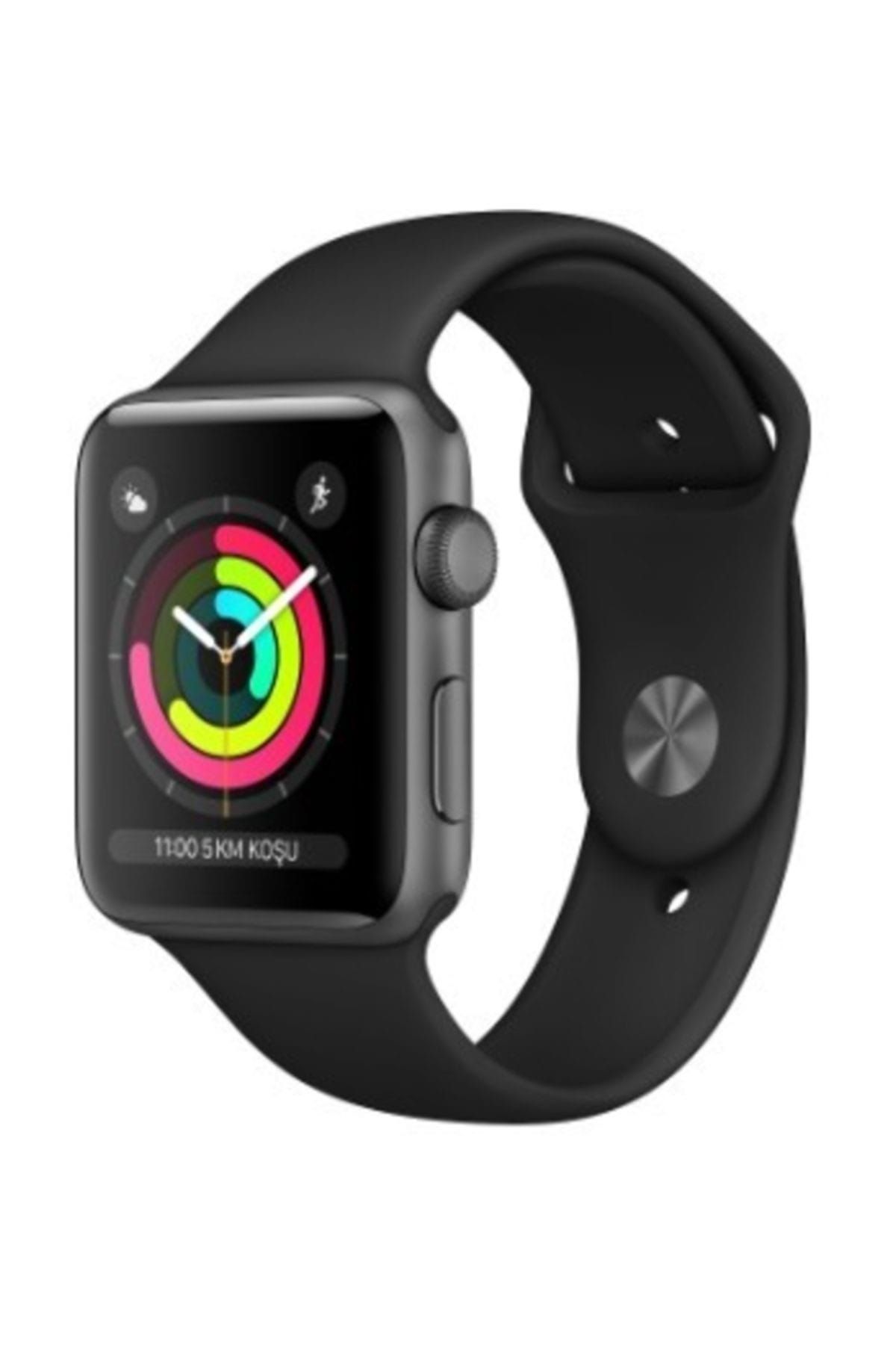 Apple Watch Series 3 38mm GPS Uzay Grisi Alüminyum Kasa ve Siyah Spor Kordon (Apple Türkiye Garantili)