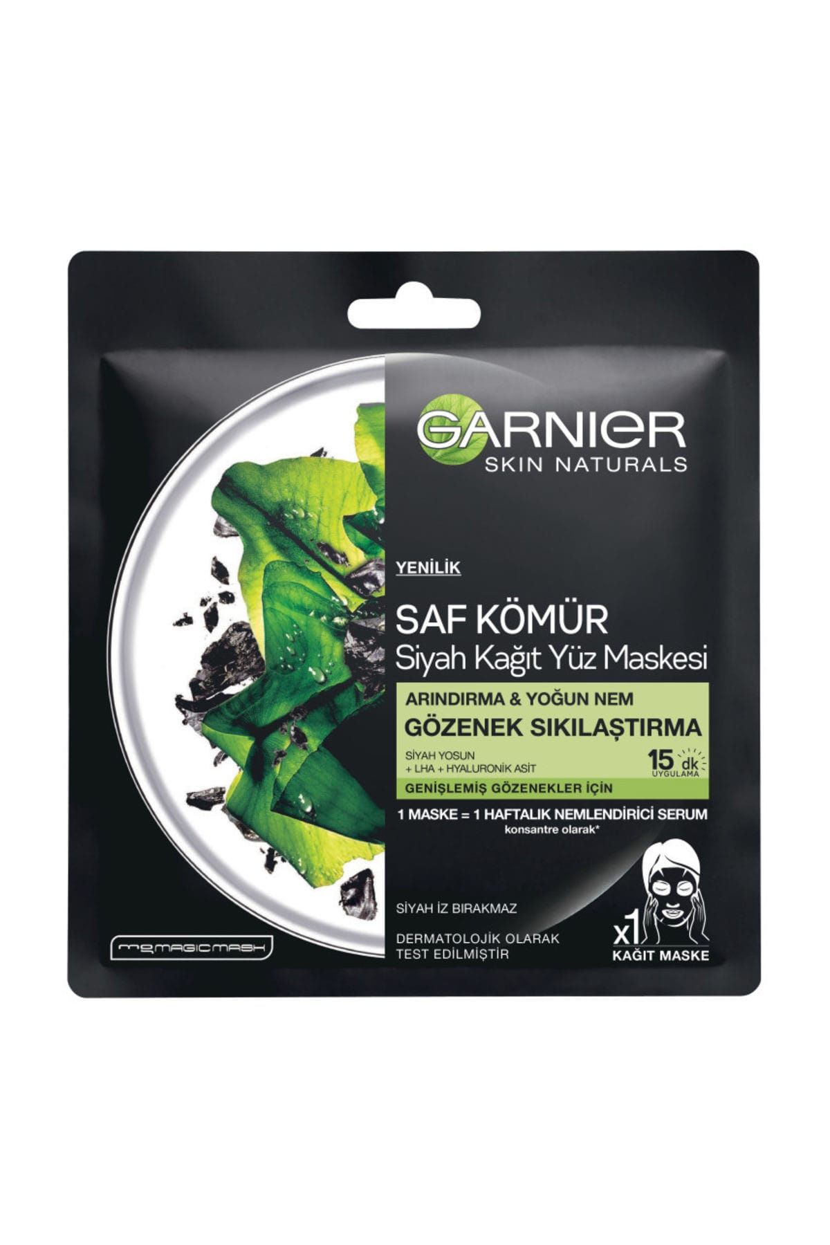 Garnier Saf Kömür Gözenek Sıkılaştırıcı Kağıt Maske