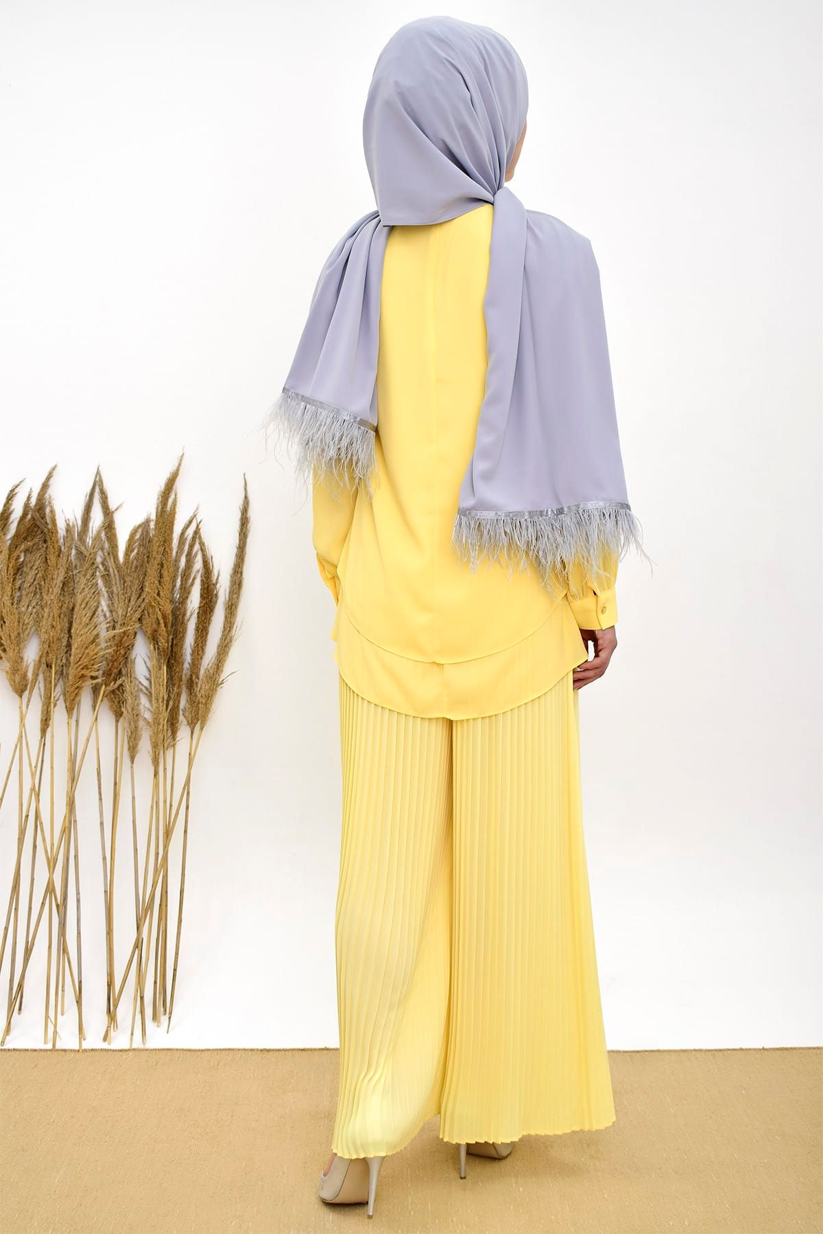 Bym Fashion Kadın Sarı Kat Gömlek 5148