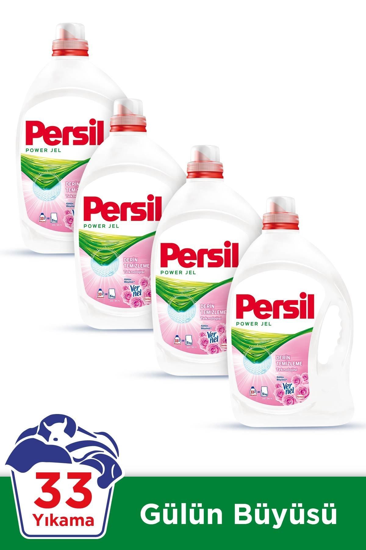 Persil Power Jel Sıvı Çamaşır Deterjanı Gülün Büyüsü 33 Yıkama 4'lü Set  30000168