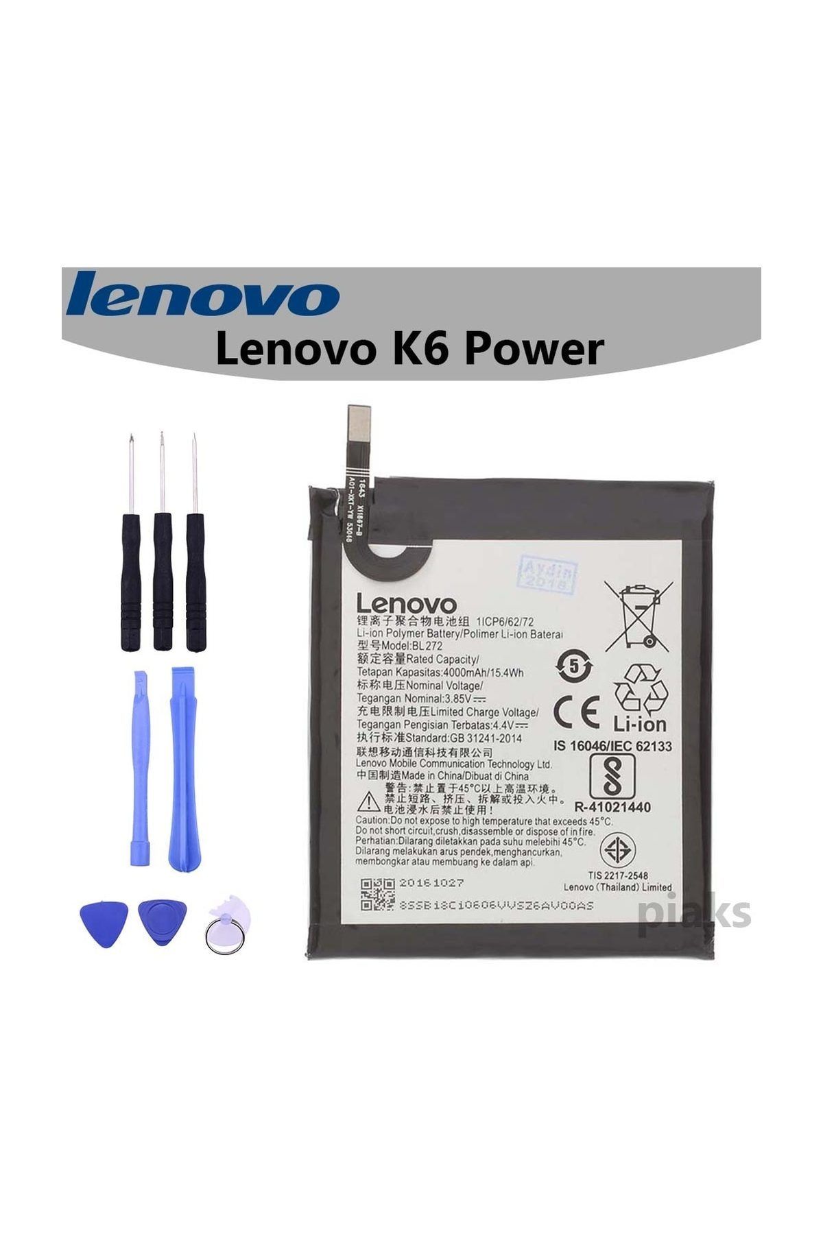 LENOVO K6 Power BL272 Batarya Pil ve Tamir Seti