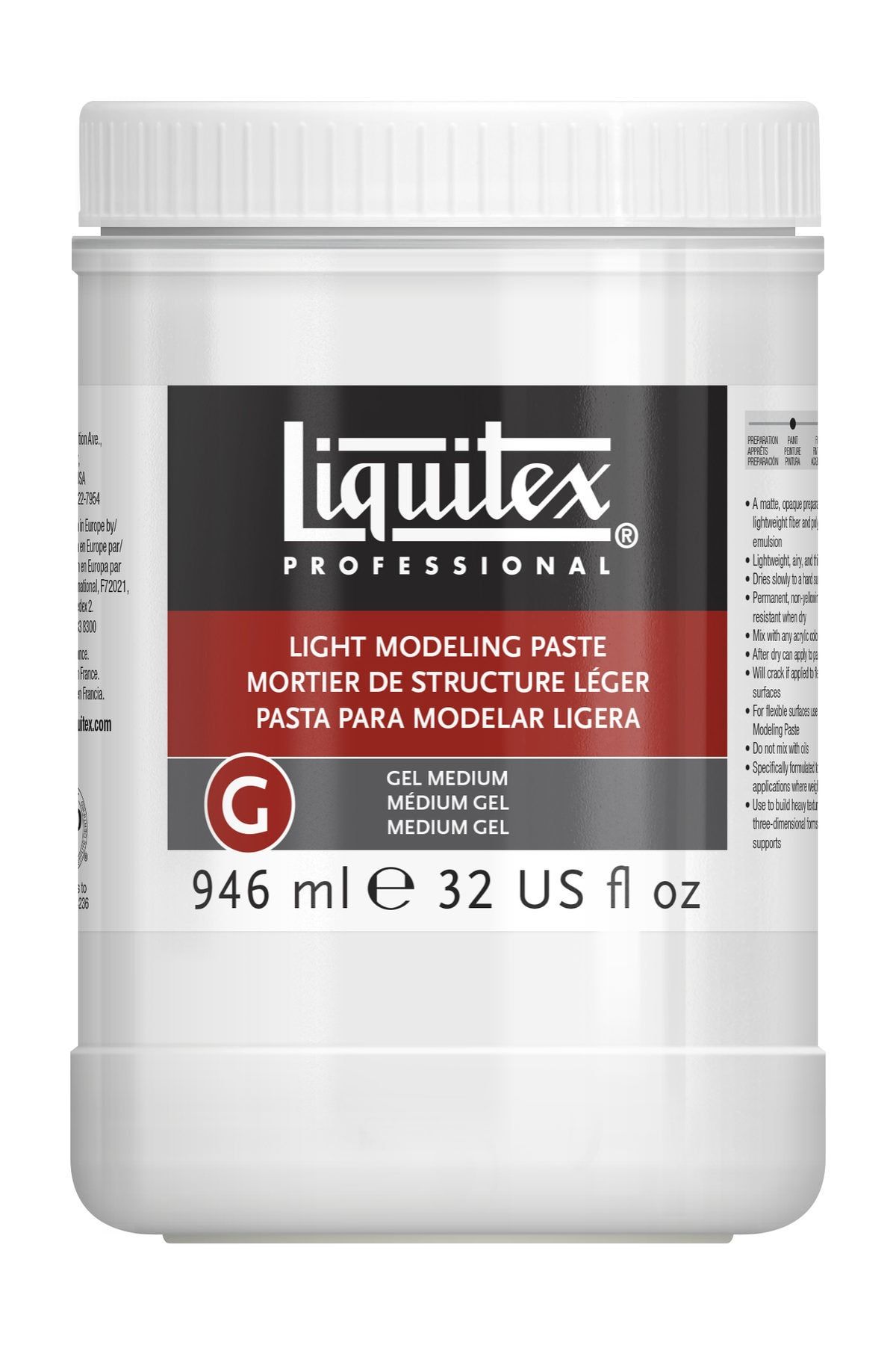 Liquitex Light Modeling Paste, Ligt Model Pastası 946ml 151120