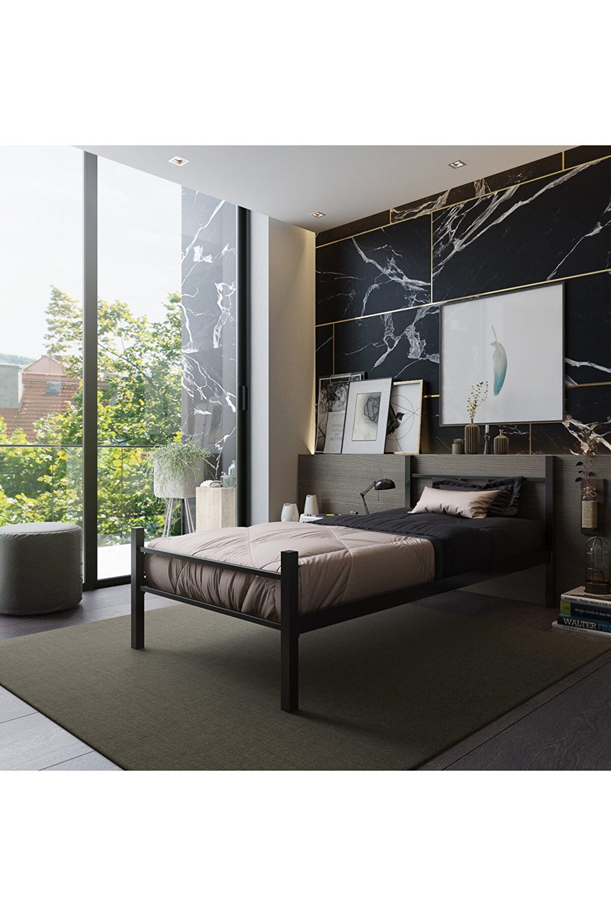 Derman Yatak Mobpazar Defne Ferforje Metal Karyola Siyah Derman Yatak Mobpazar Defne Ferforje Metal Karyola Siyah