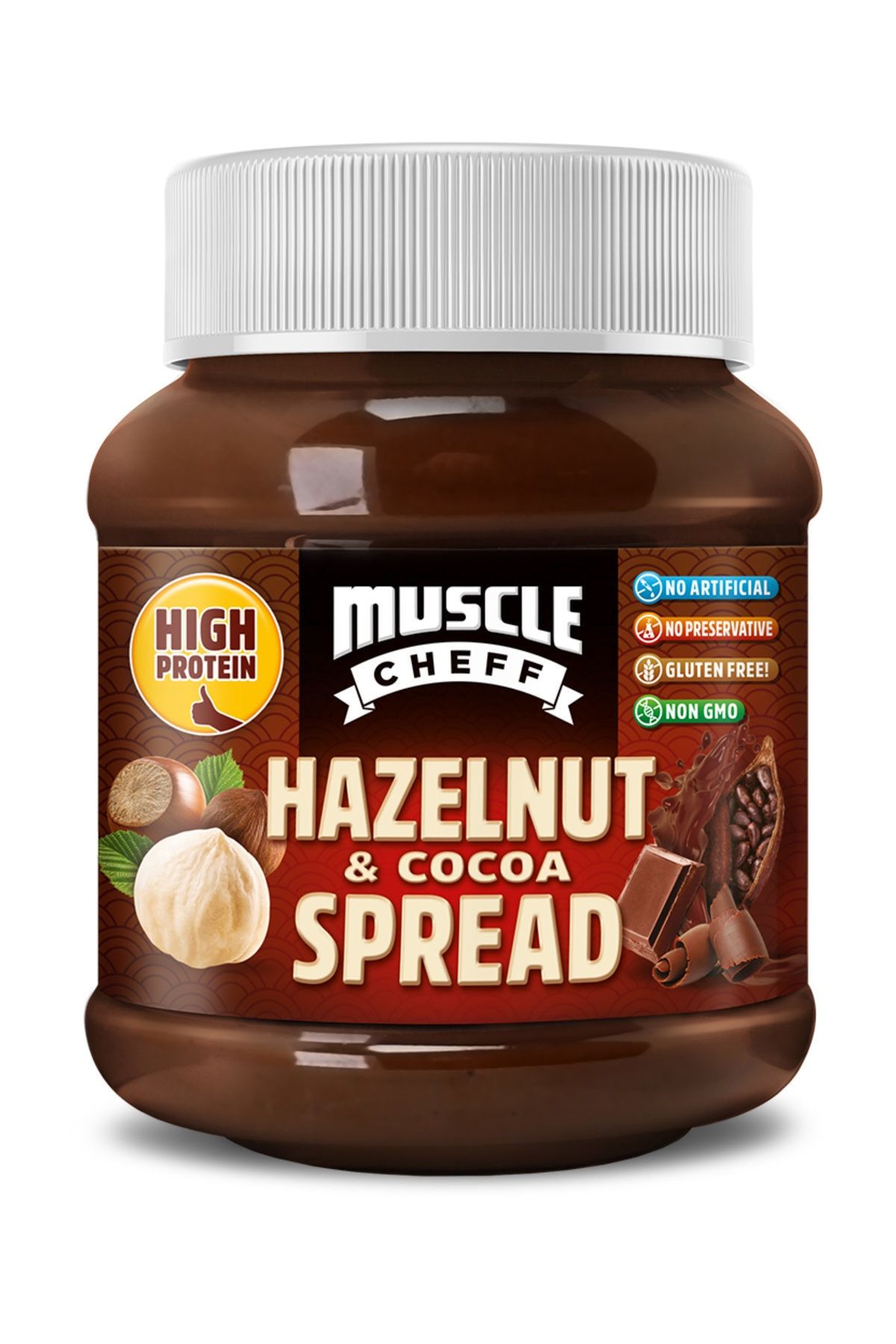 MUSCLE CHEFF Yüksek Proteinli Kakaolu Fındık Ezmesi