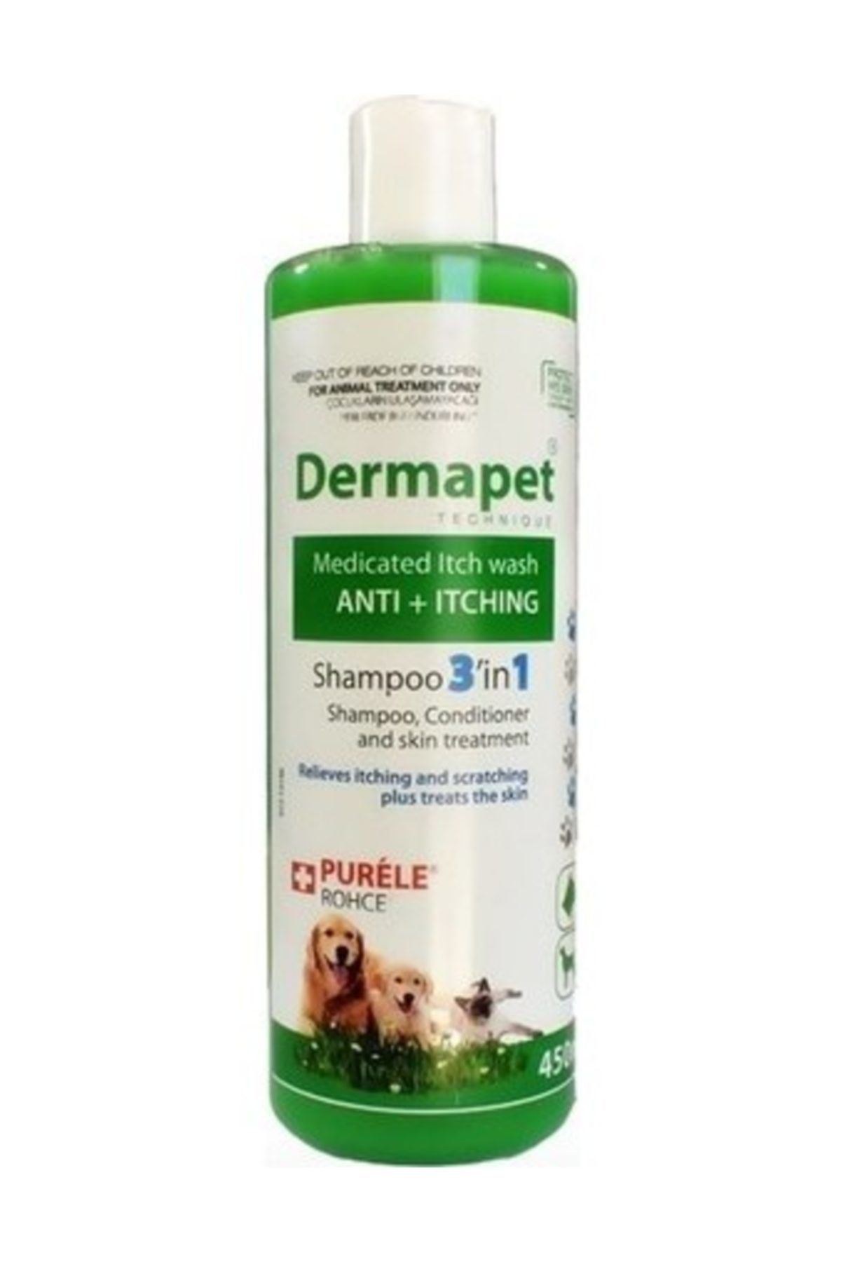 Purele Dermapet Kedi Köpek Şampuanı 3in1 Plus 450 ml