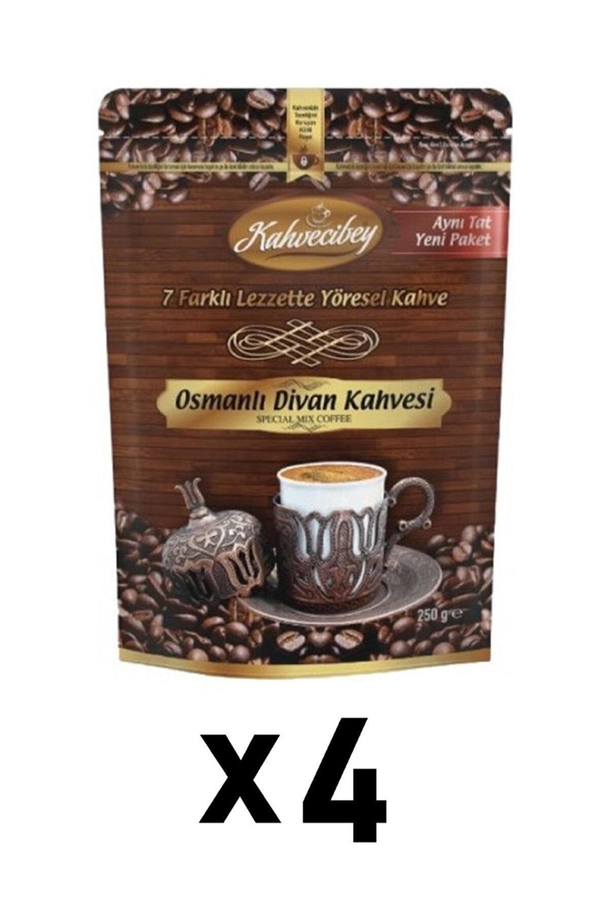 Kahvecibey Osmanlı Divan Kahvesi 7 Karışımlı 4'lü Set - 250 gr