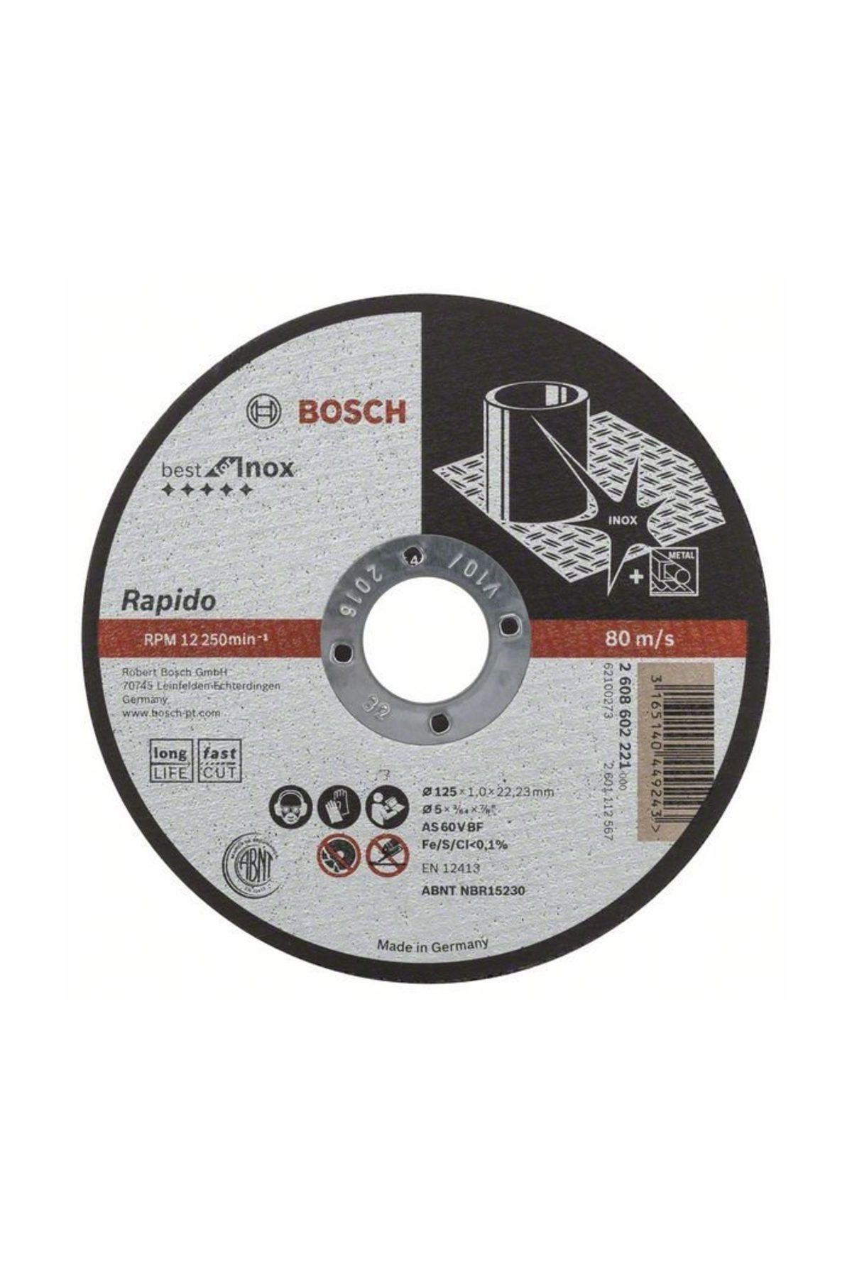 Bosch Best For Inox Rapido Düz 125*1,0 Mm Kesme Diski - 2608602221