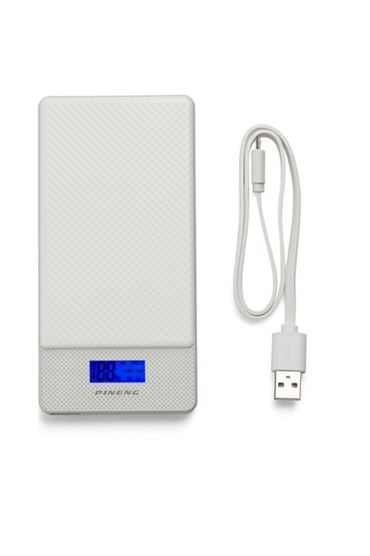 Pineng PN-993 Quick Charge 3.0 10000mAh Type-C iPhone İçin Dönüştürücü Beyaz Powerbank