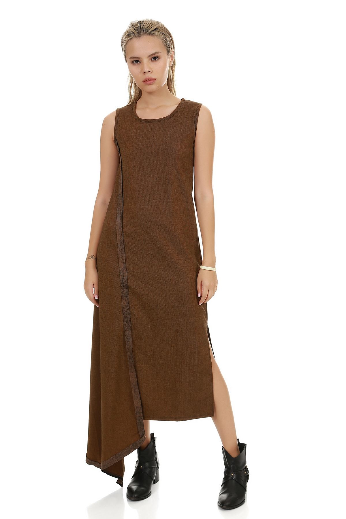 Demoda Kadın Kahverengi Elbise EB2040