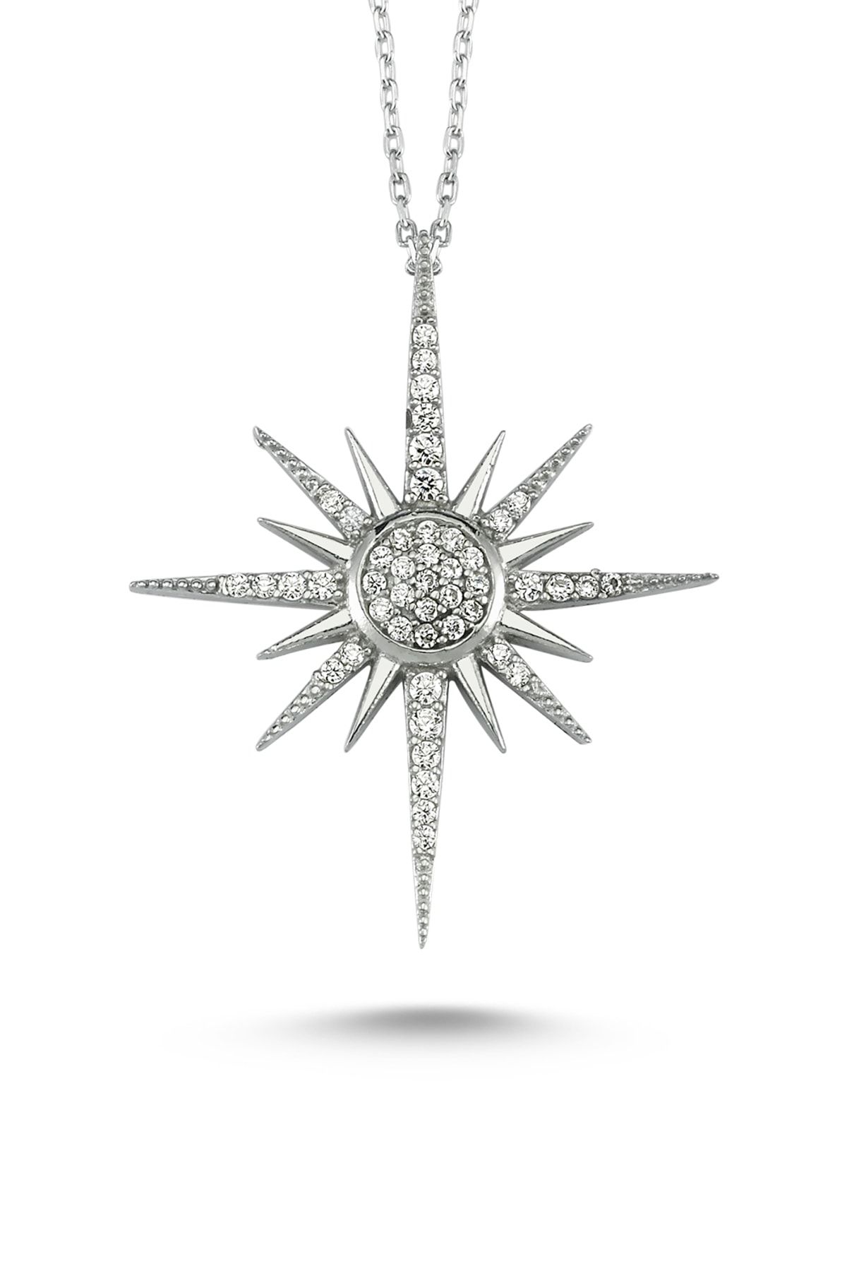 Starlight Diamond Kadın Taşlı Kutup Yıldızı Gümüş Kolye ik0059