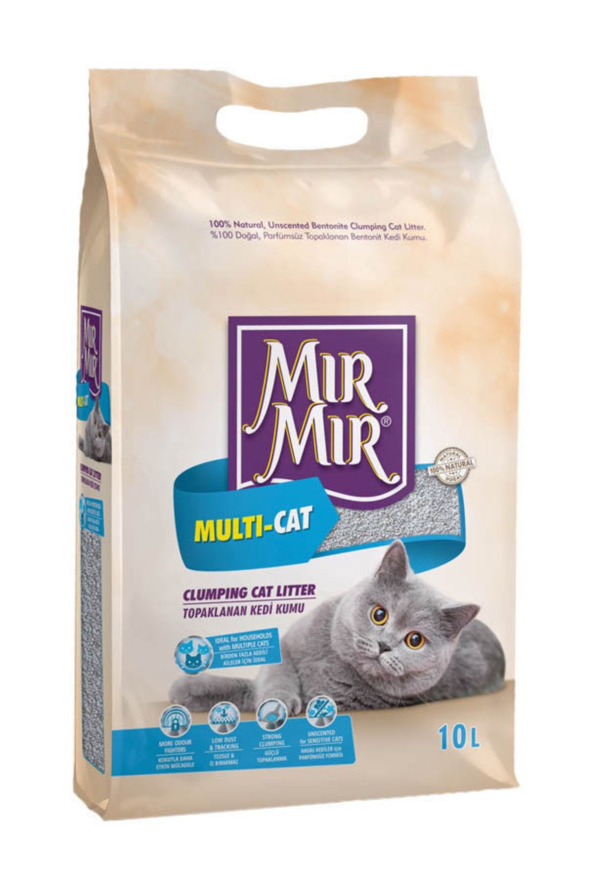 Mır Mır Multicat Topaklanan Kedi Kumu - 10 Litre