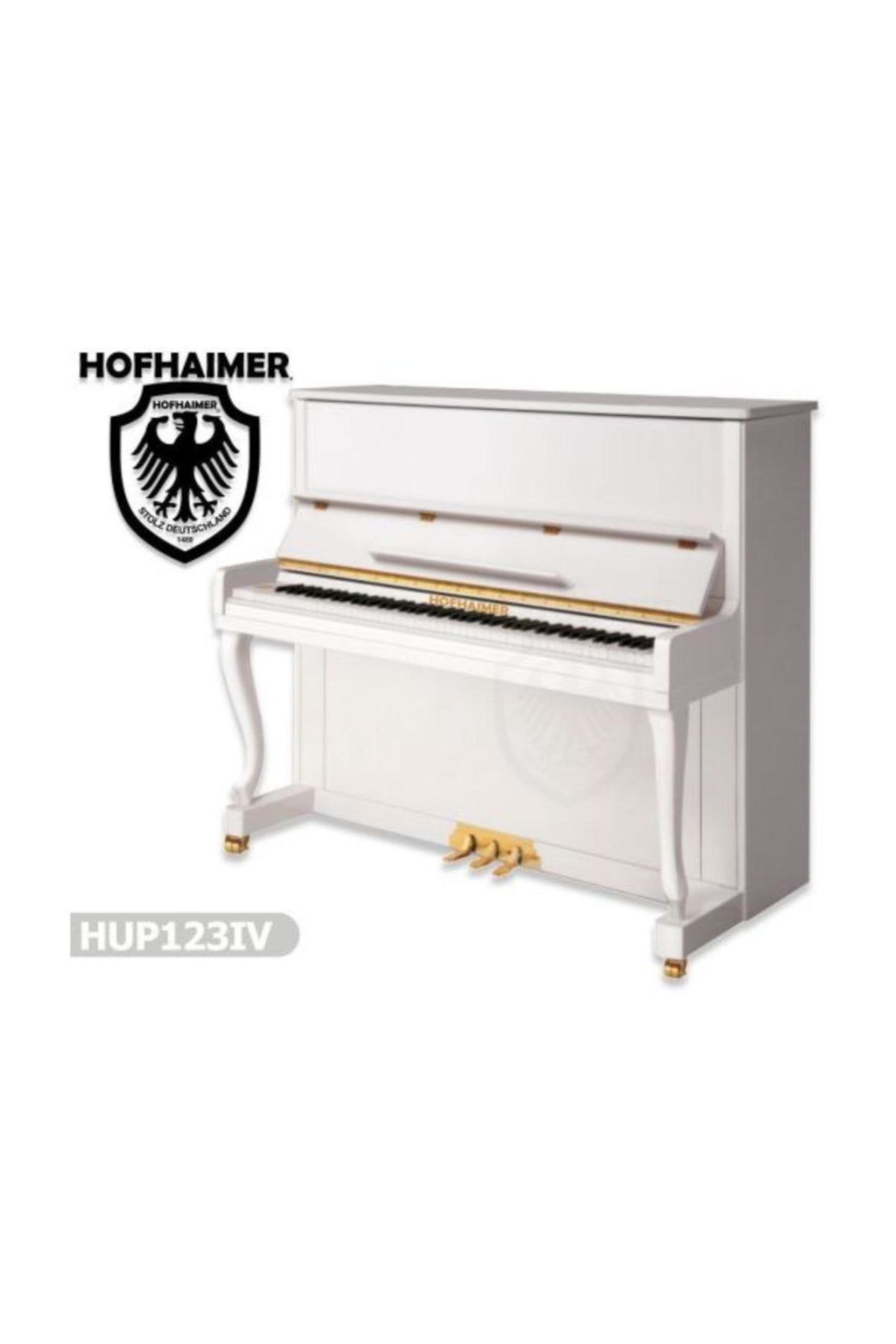 Genel Markalar Piyano Konsol Duvar Hofhaimer Fildişi Beyazı HUP123IV