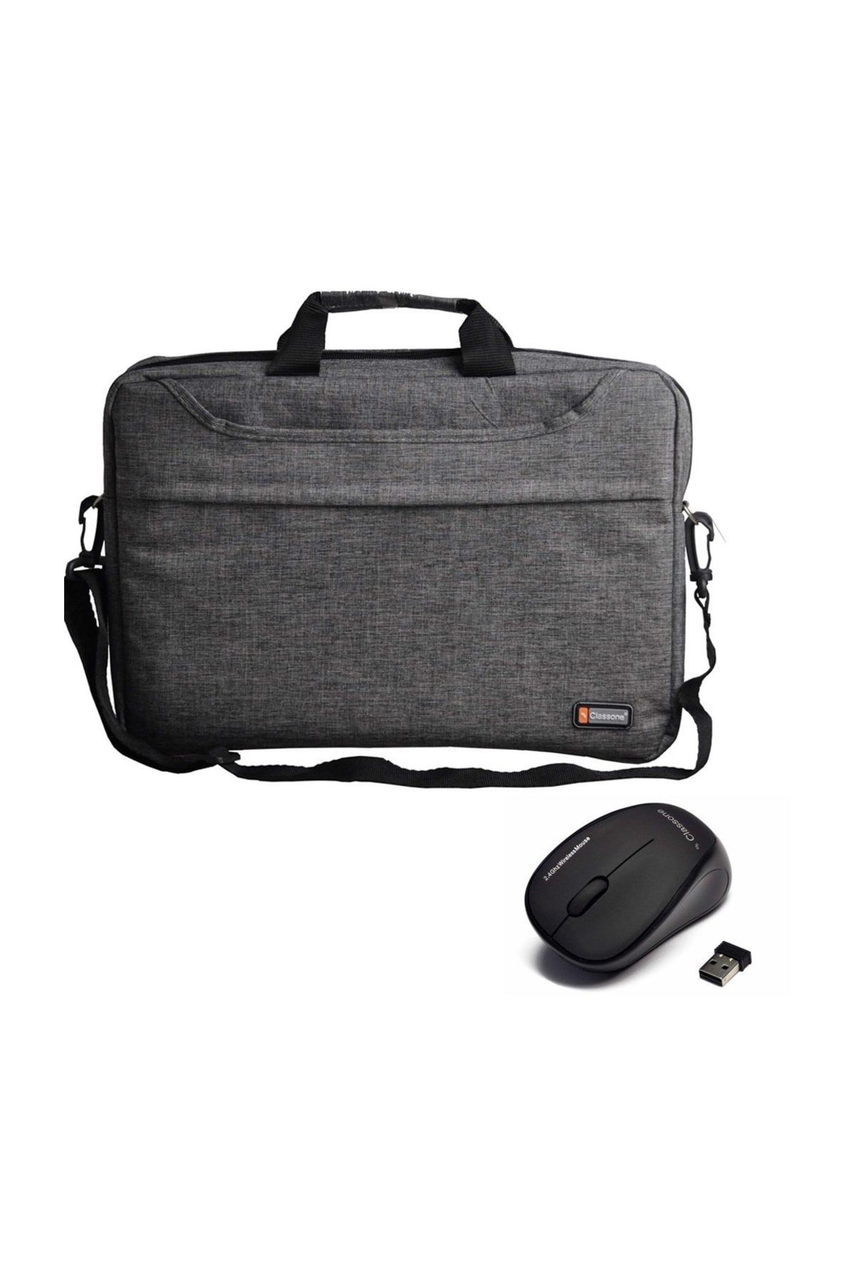 Classone TL2564 15,6"Notebook El Çantası-Gri + Kablosuz Mouse