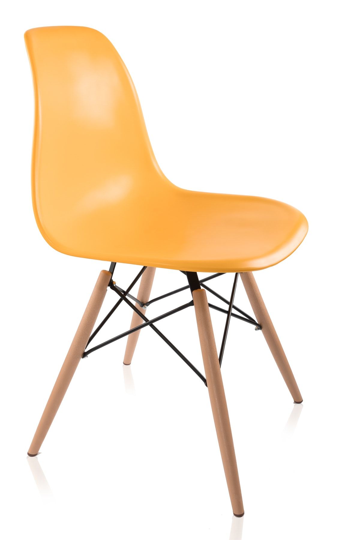 Dorcia Home Sarı Eames Sandalye Cafe Balkon Mutfak Sandalyesi