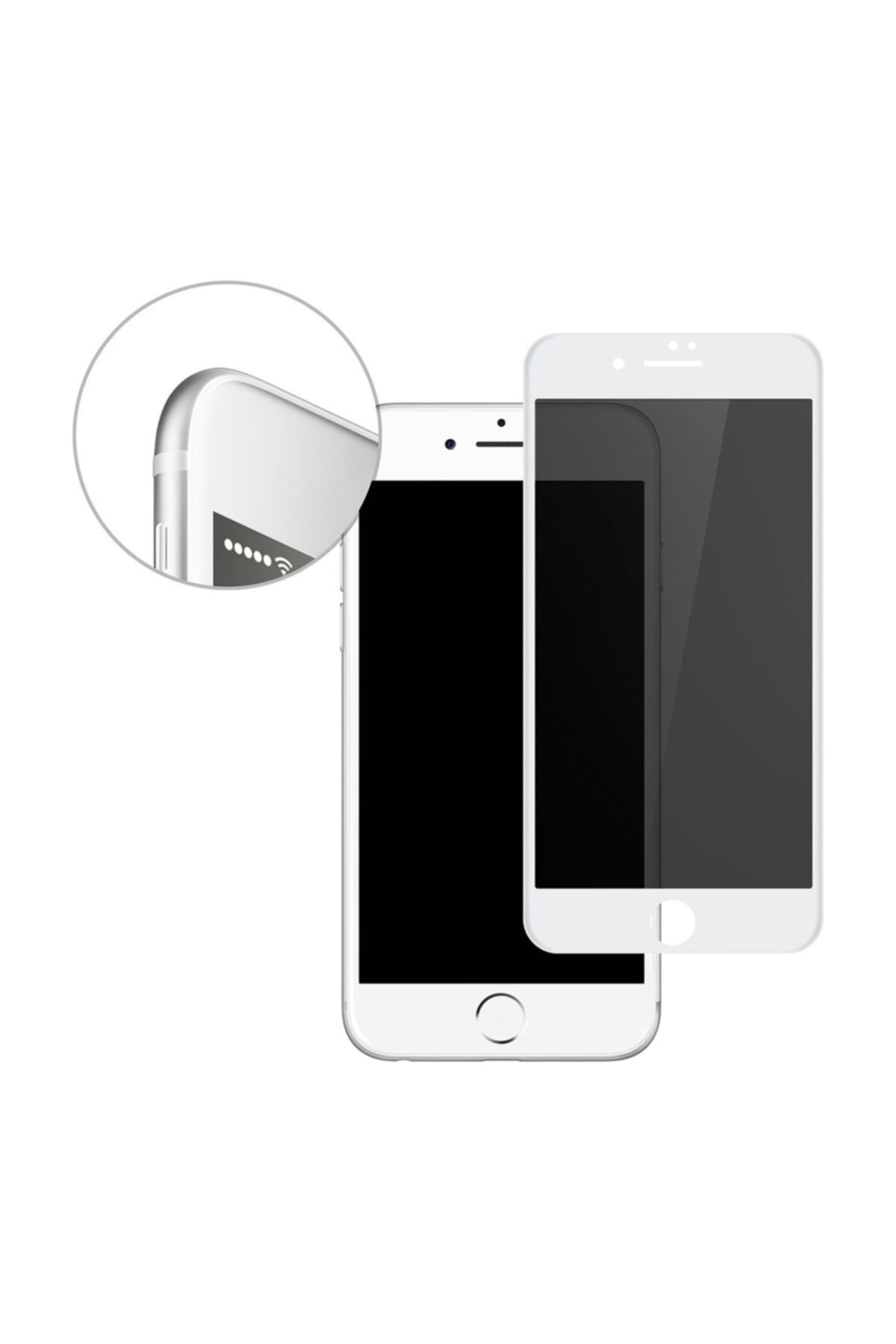 Microcase Iphone 8 Plus Privacy Gizlilik Filtreli Tam Kaplayan Tempered Cam - Beyaz