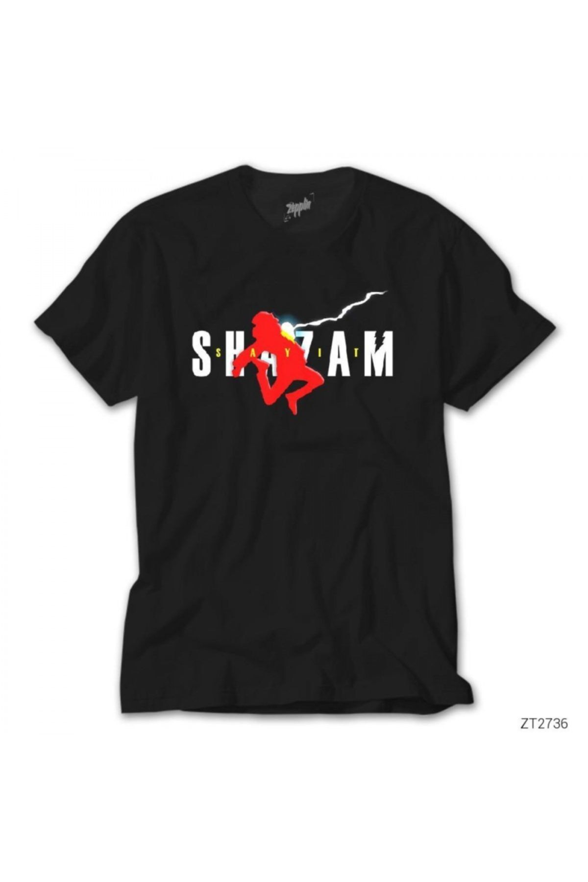 Z zepplin Shazam Logo And Child Siyah Tişört