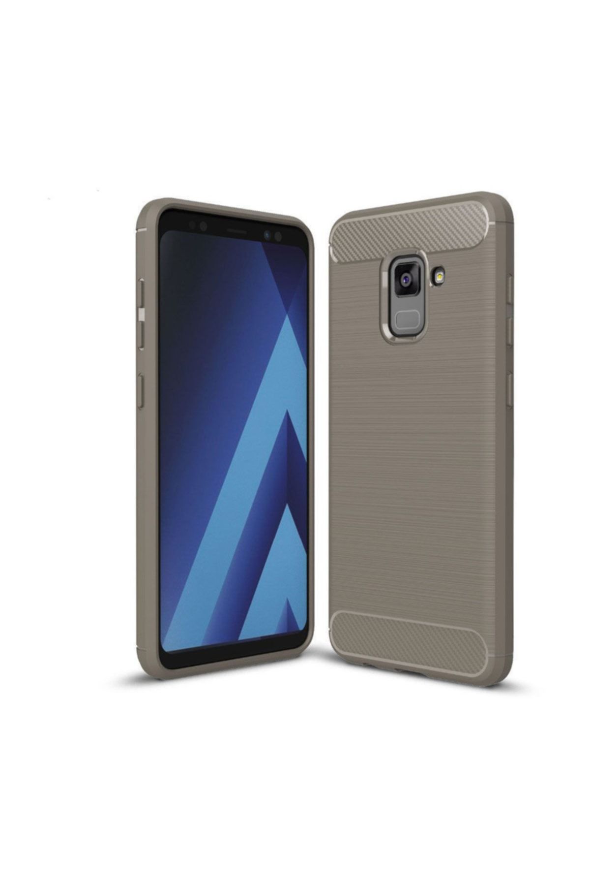 Kılıfist Galaxy A8 2018 Uyumlu Kılıf Karbon Fiber Room Silikon Kapak Kılıf + Cam