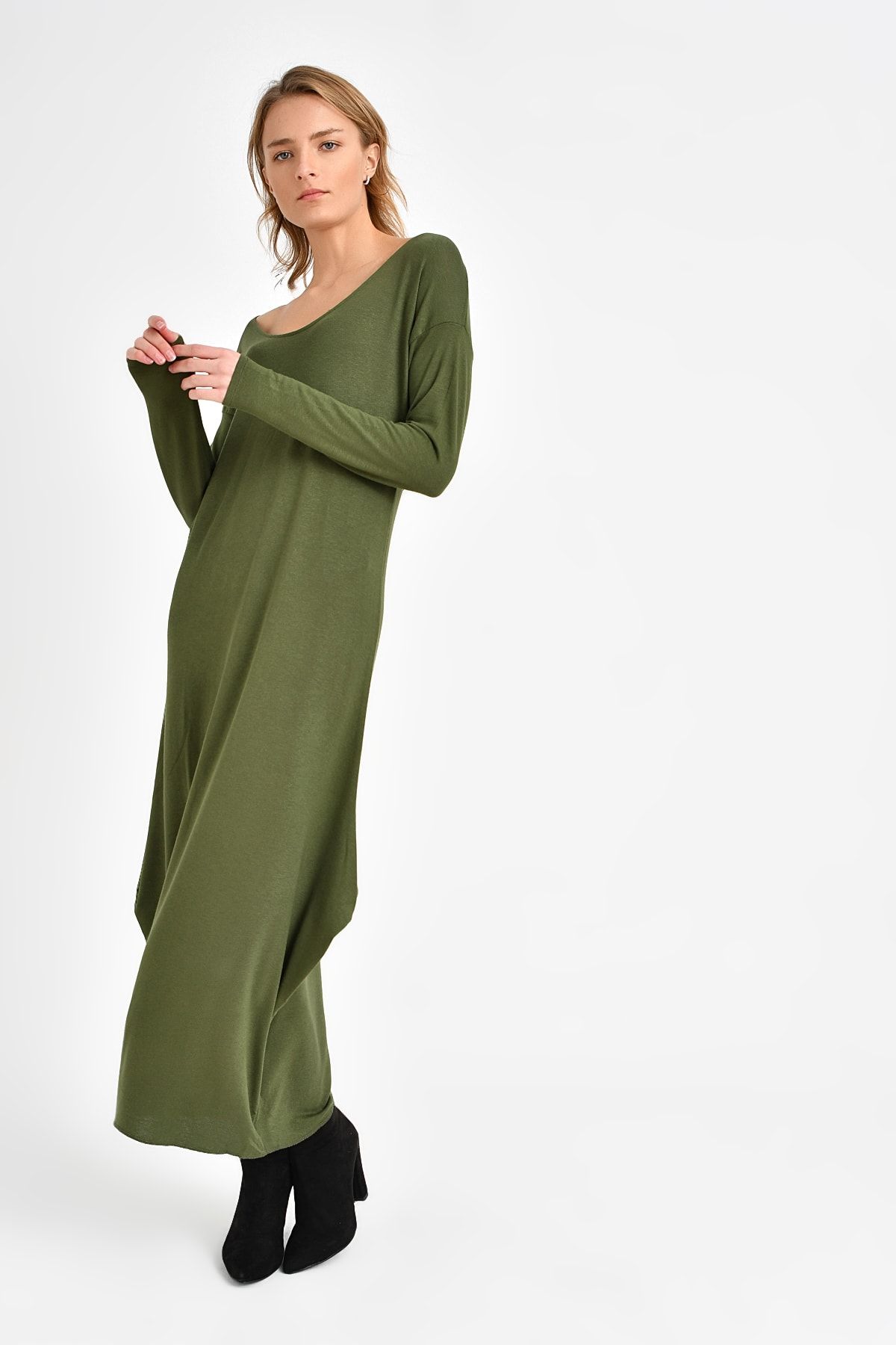 Quincey Triko Elbise  Yeşil EBM2730