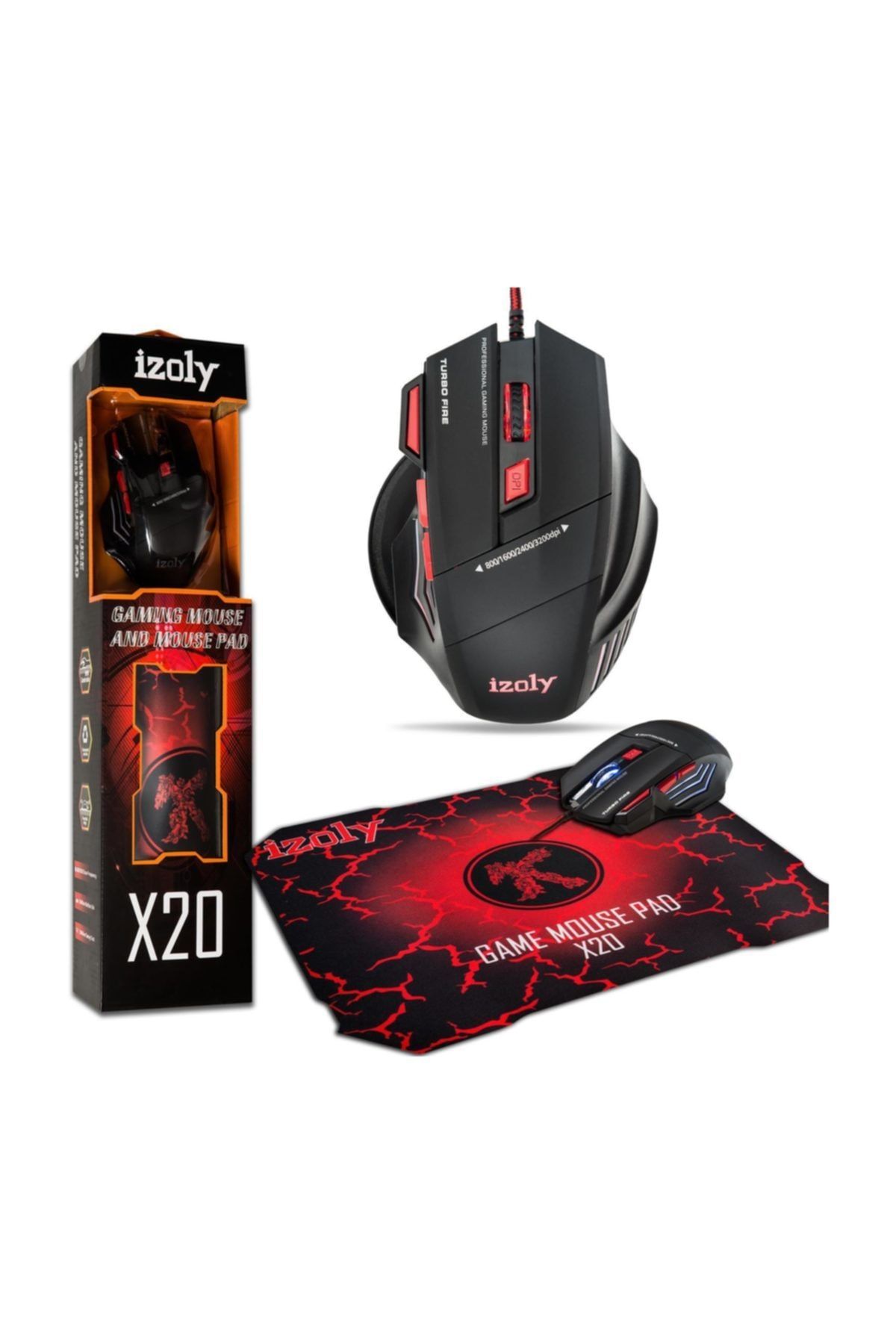 IZOLY X20 Oyuncu Mouse Ve Mouse Pad