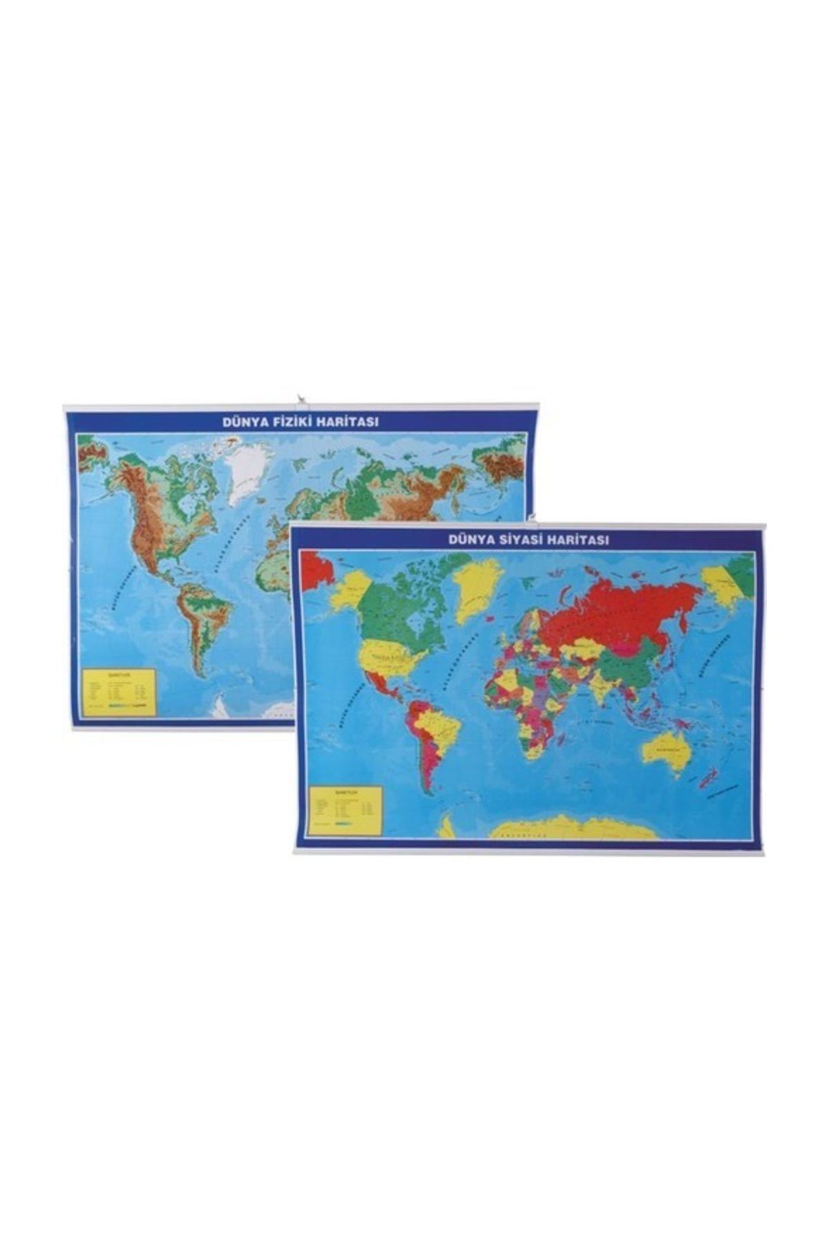 Gülpaş Harita Dünya Fiziki Ve Siyasi Çıtalı 70X100