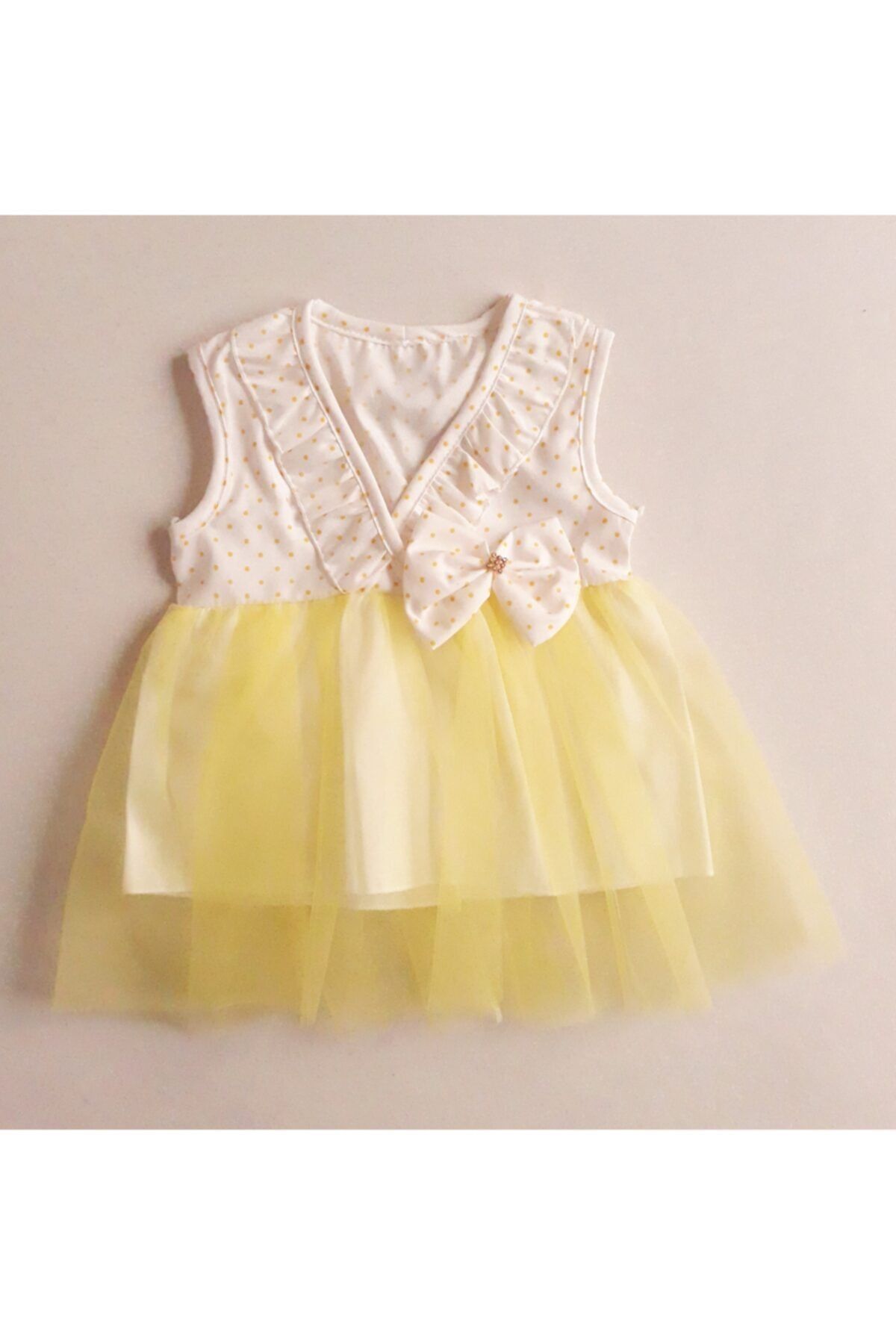 MiniStand Kız Bebek Yazlık Tüllü Kolsuz Elbise