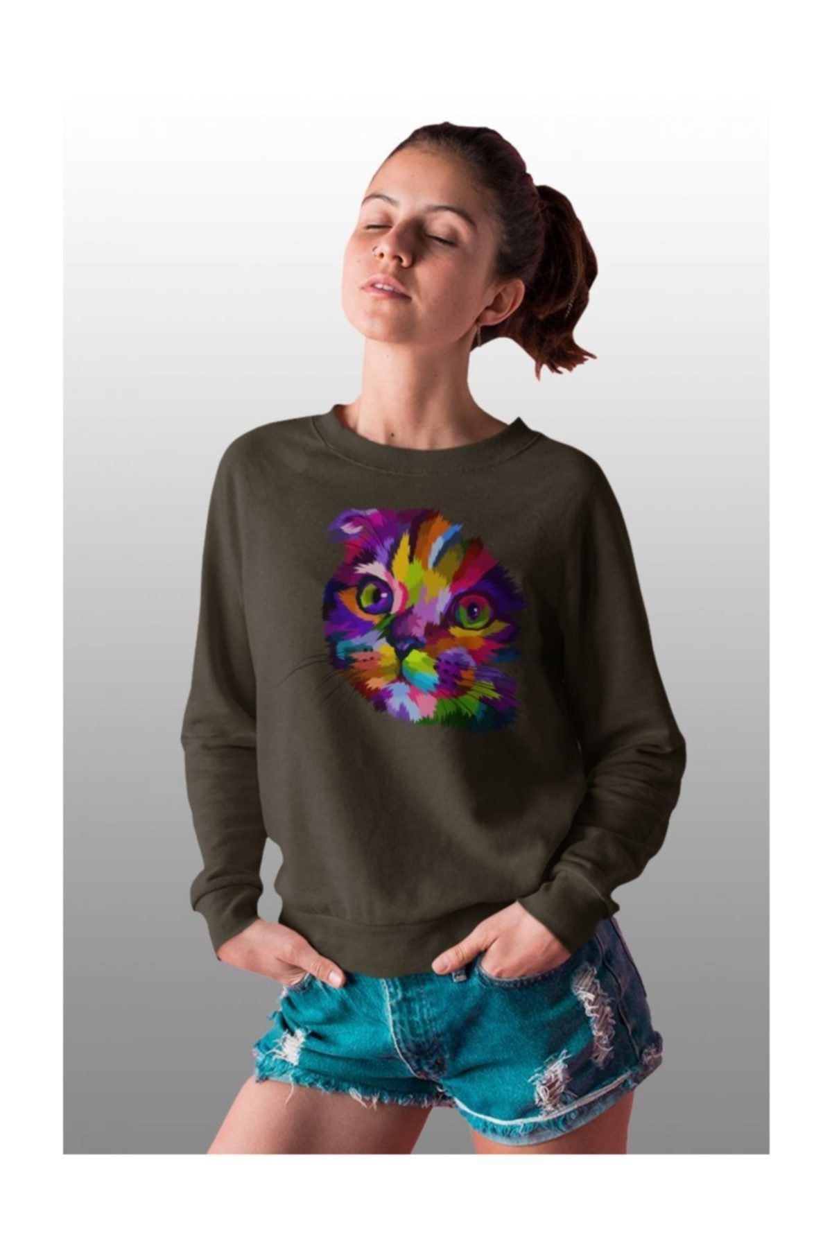 Angemiel Wear Kitty Kadın Sweatshirt