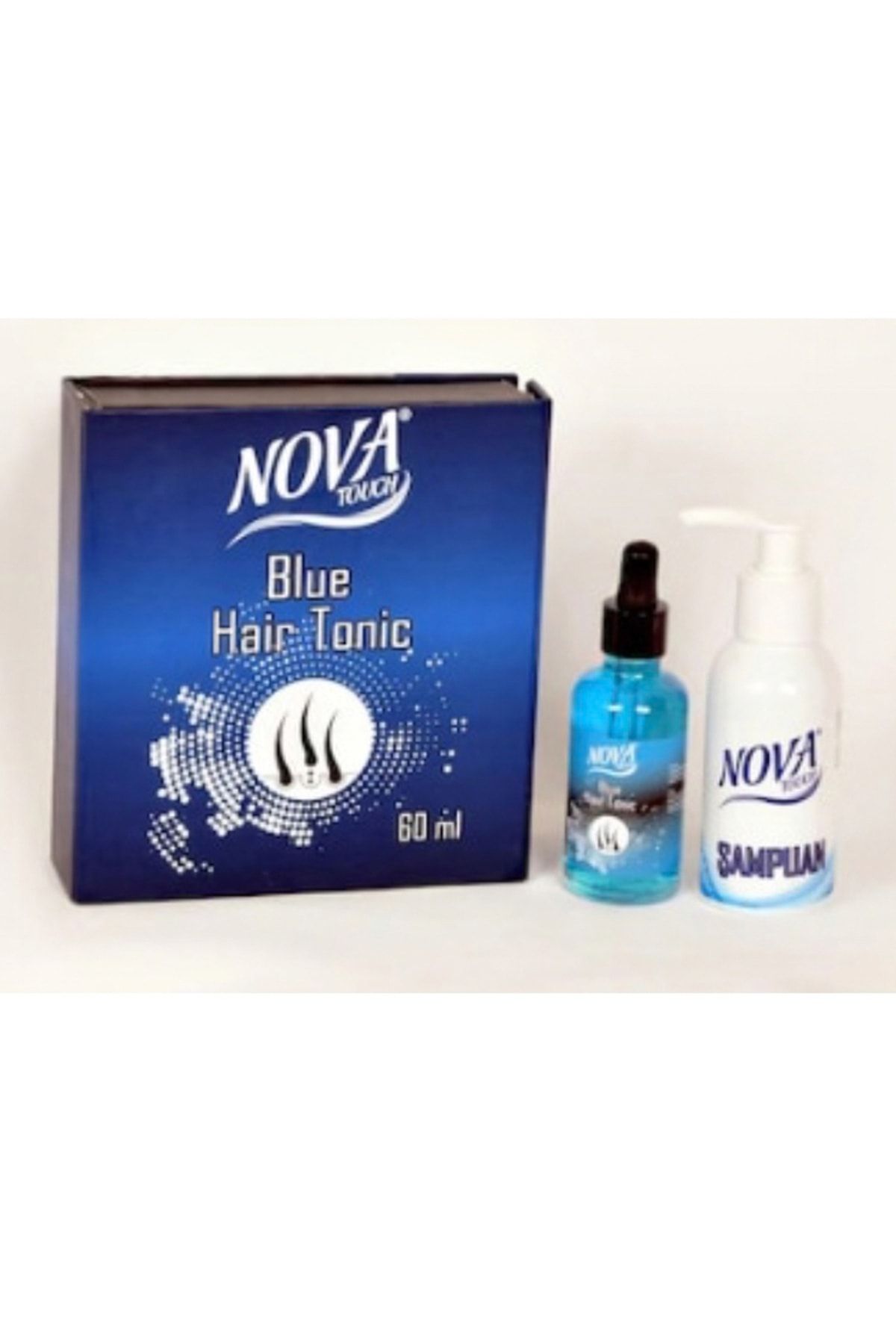 Nova Mavi Saç Dökülmesi Serum Tonik Su Ve Şampuan