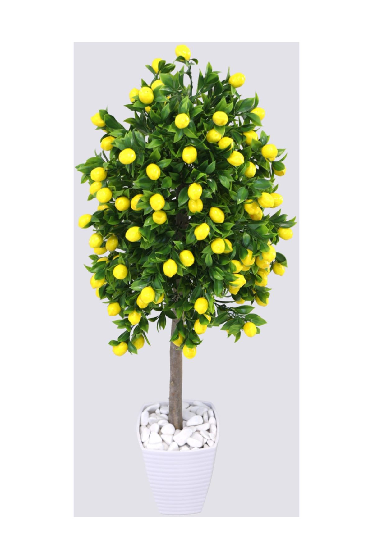 Yapay Çiçek Deposu Yapay Bodur Limon Ağacı Melamin Saksıda 100 cm