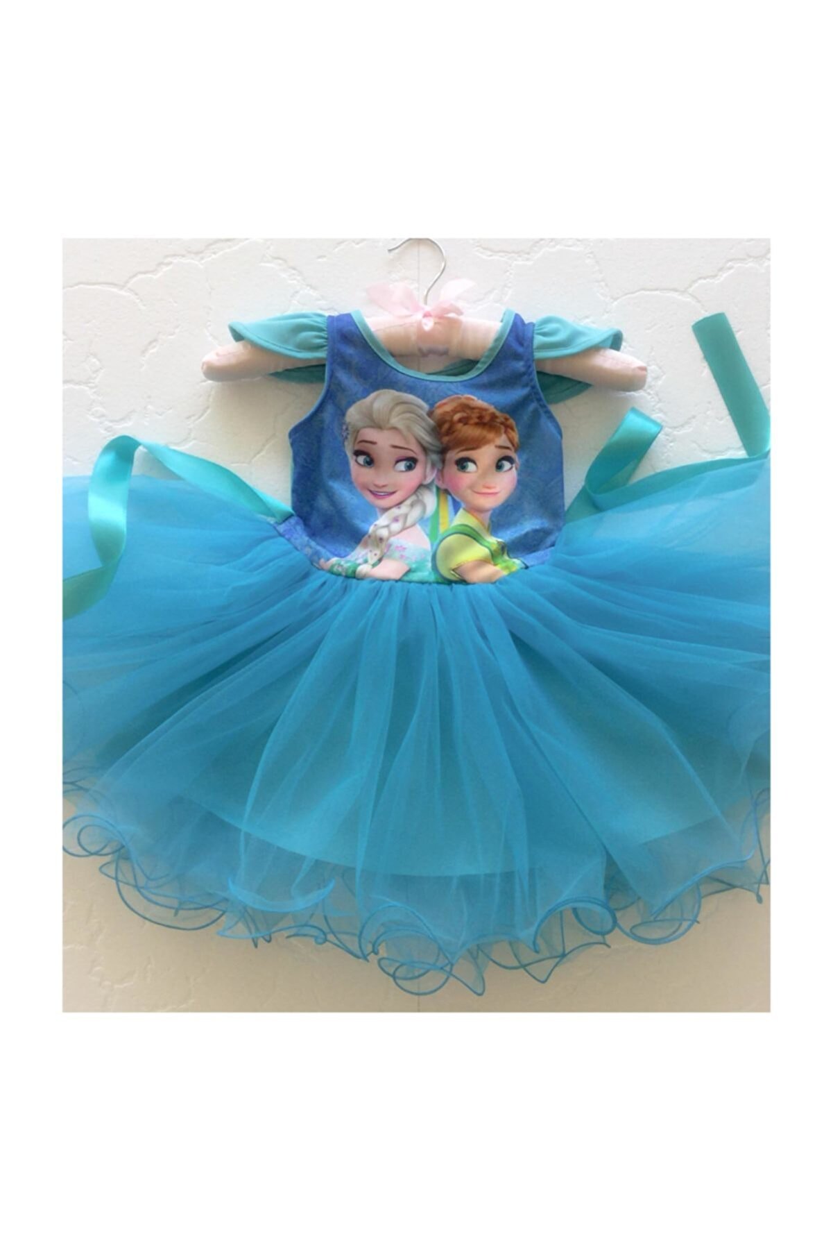 Lady Lou Frozen Elsa Doğum Günü Çok Kabarık Kız Çocuk Elbise Kostümü Özel Üretim Prenses Tüllü Kabarık