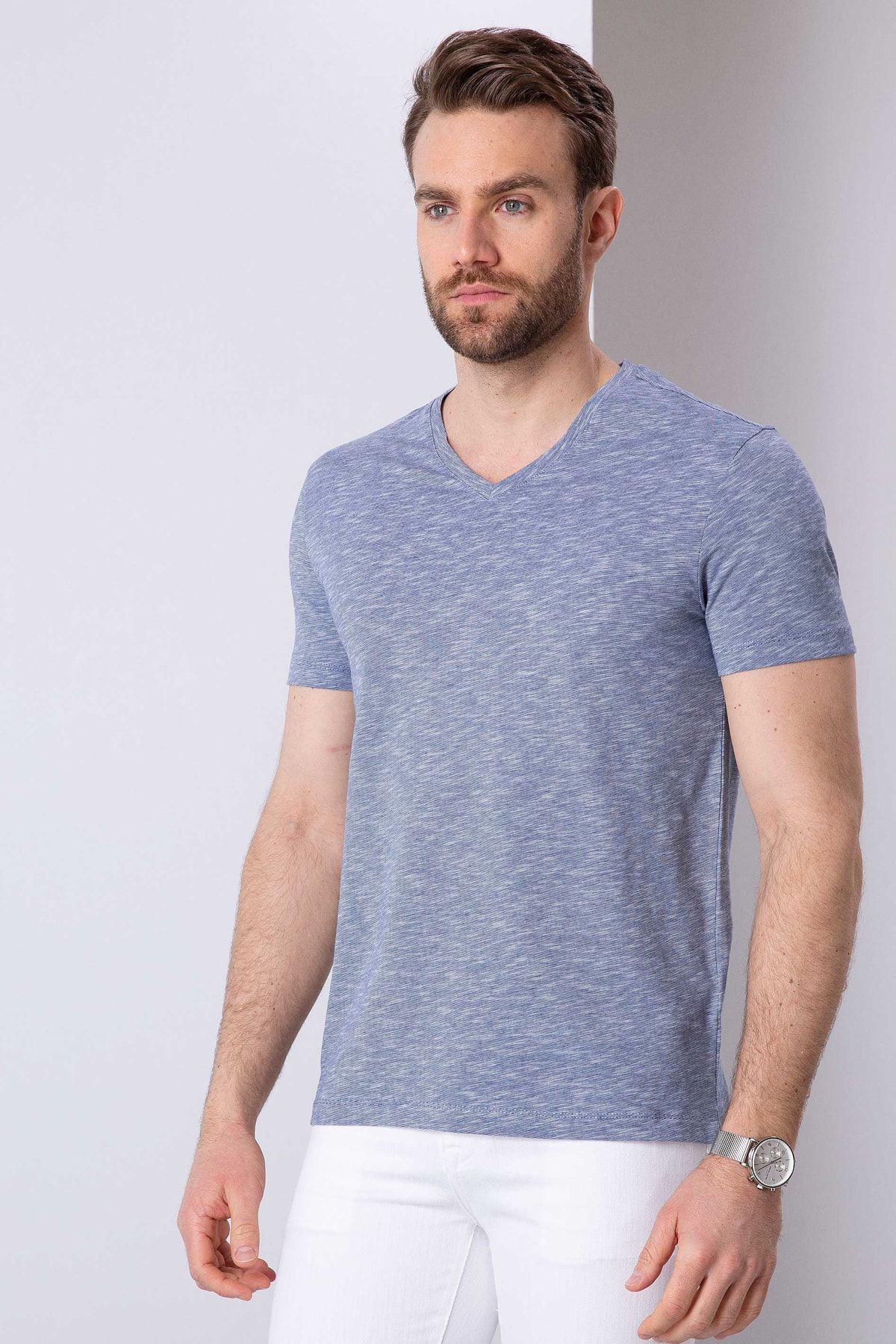 Pierre Cardin Erkek Lacivert Slim Fit T-Shirt