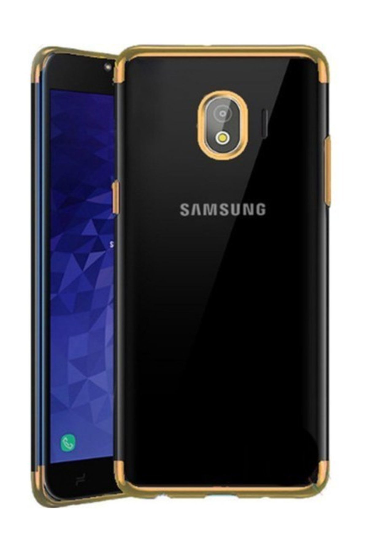 KNY Samsung Galaxy J4 Plus Kılıf 4 Köşe Renkli Şeffaf Laser Silikon Cam Ekran Koruyucu