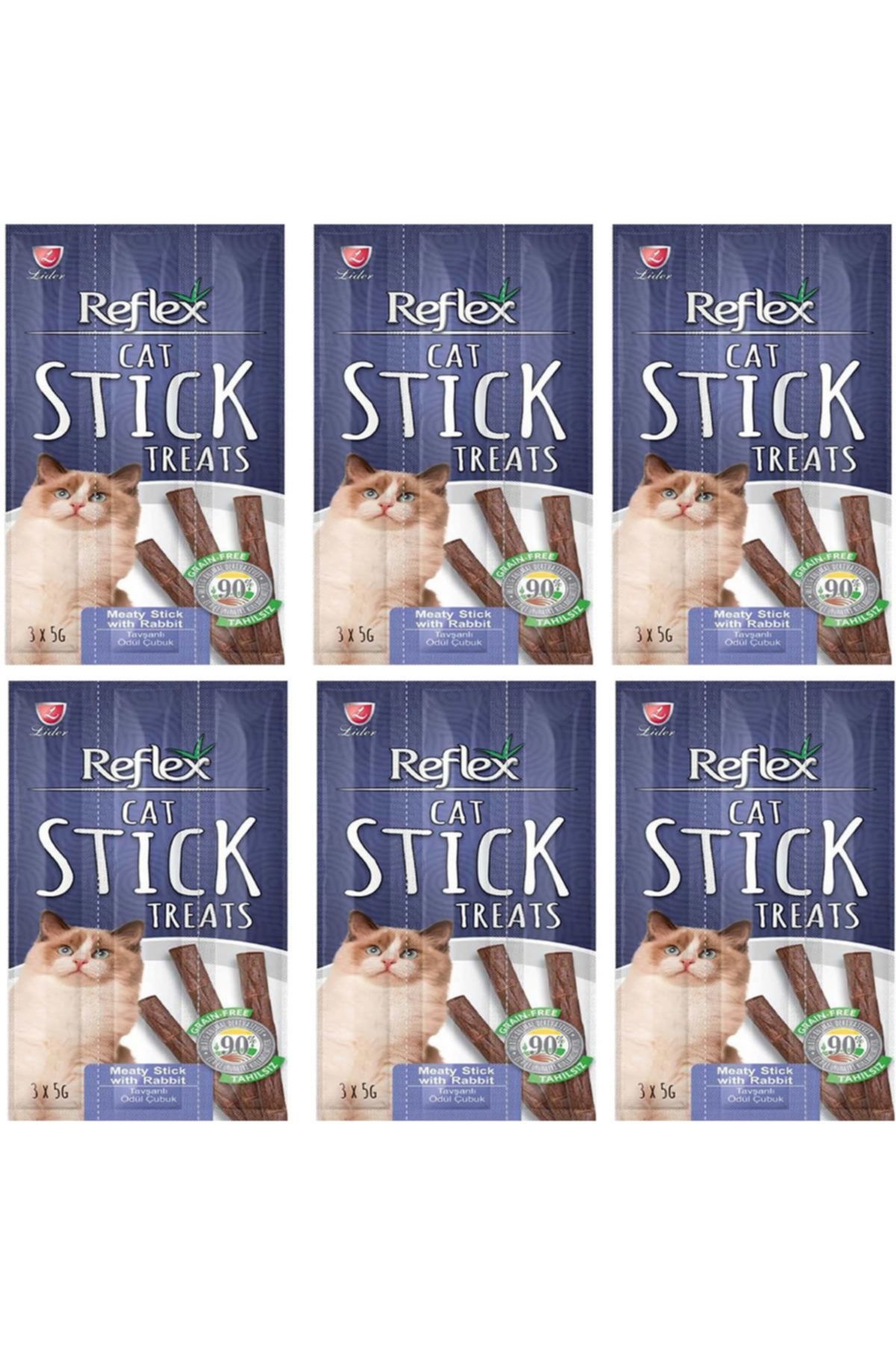 Cat Stick Tavşanlı Kedi Ödül Çubuğu 5 Gr X 3 Adet 6'lı Set_0