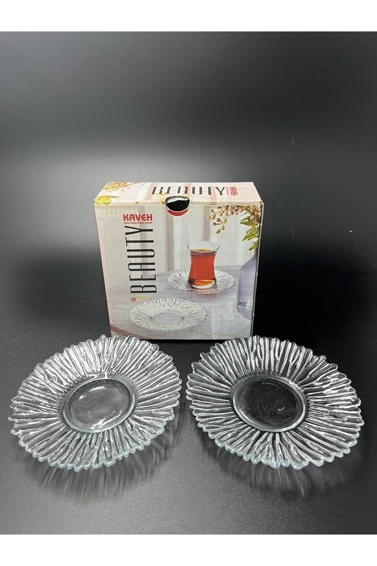 Kaveh glass Ithal Ürün 6 Adet Çay Tabağı Kaveh Marka