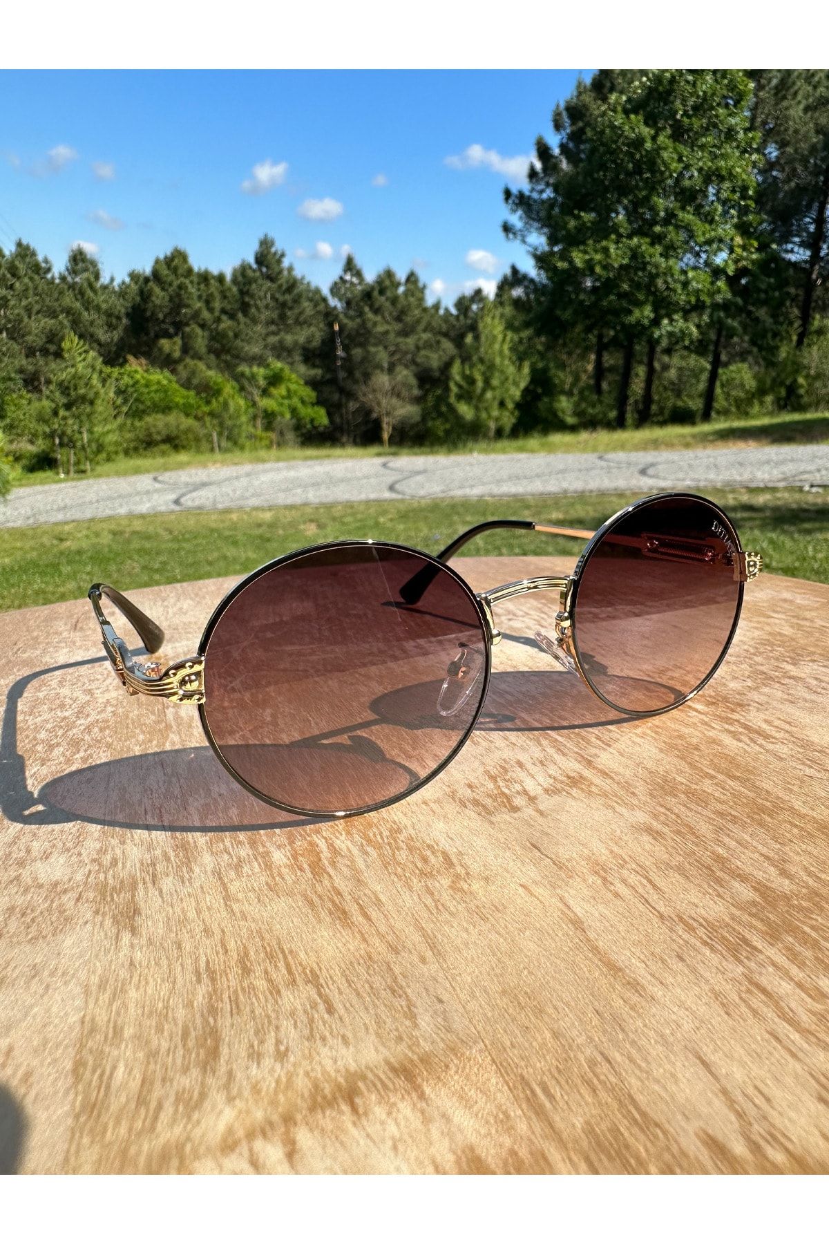 VisionGlasses DITIAI V4 Model Kahverengi Camlı Yuvarlak Kadın Güneş Gözlüğü